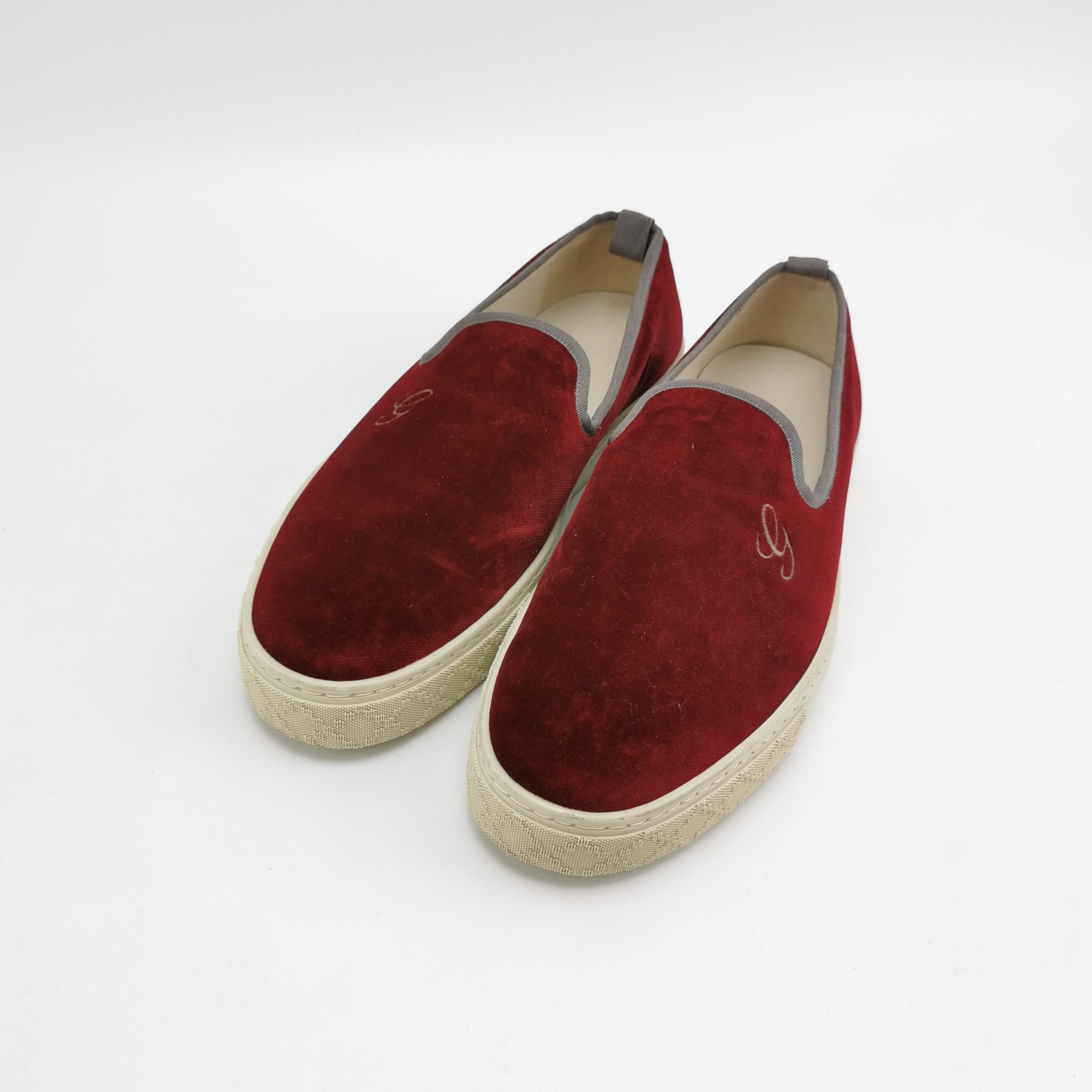 Gucci Gucci Red Velvet Slip On Sneakers 41 Size US 8 / EU 41 - 4 Thumbnail