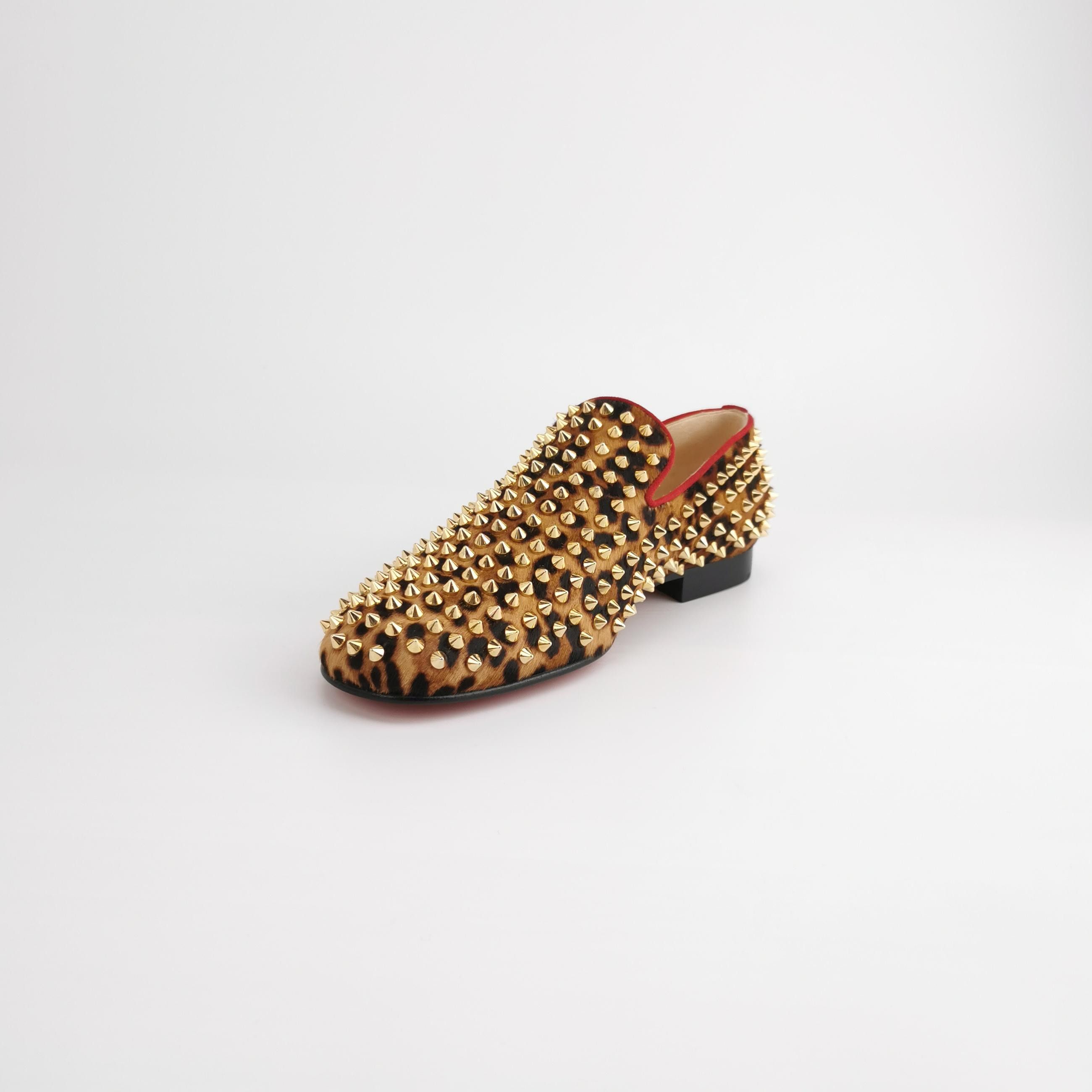 Christian Louboutin Christian Louboutin Leopard Studded Slip Ons 39 Size US 6 / EU 39 - 3 Thumbnail