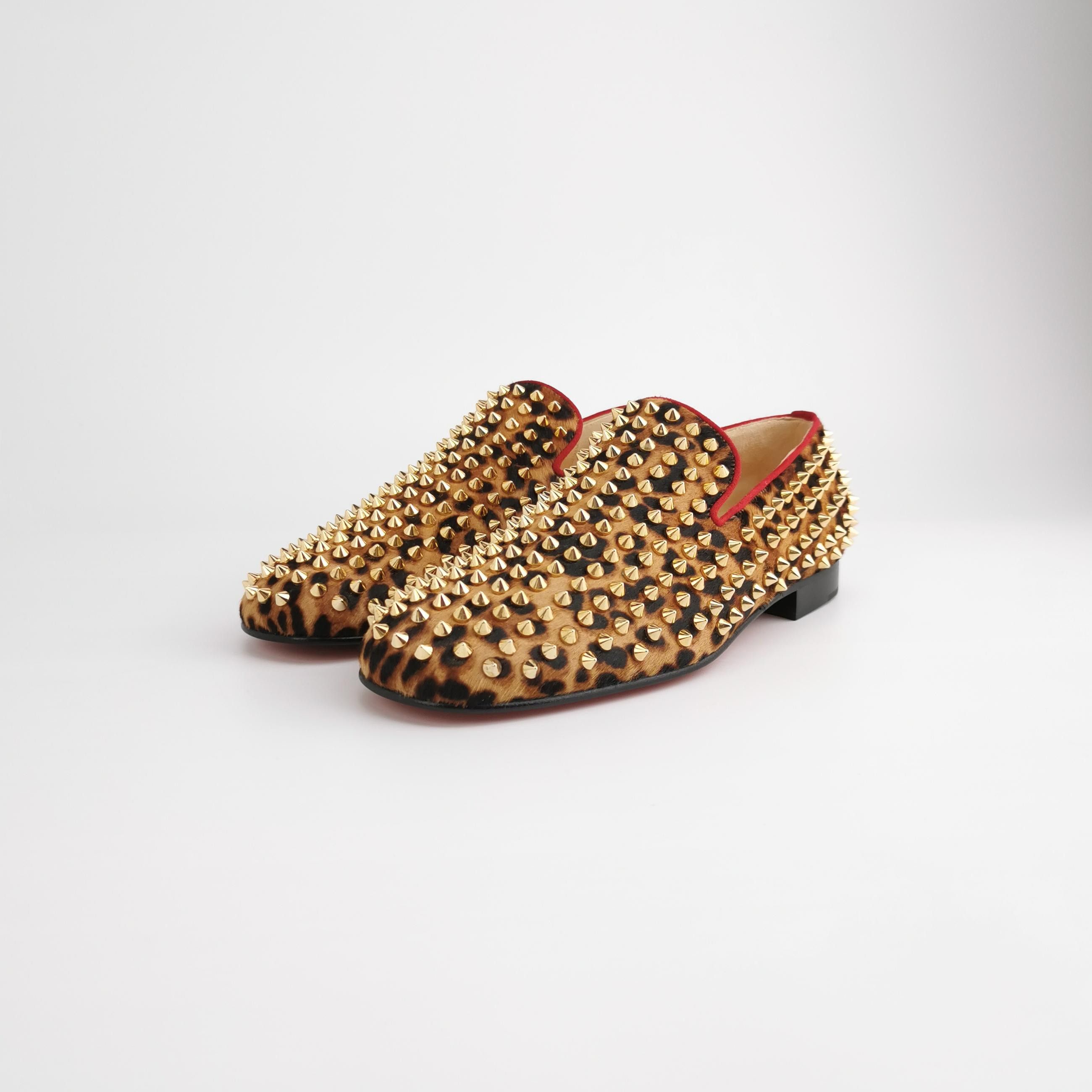 Christian Louboutin Christian Louboutin Leopard Studded Slip Ons 39 Size US 6 / EU 39 - 4 Thumbnail