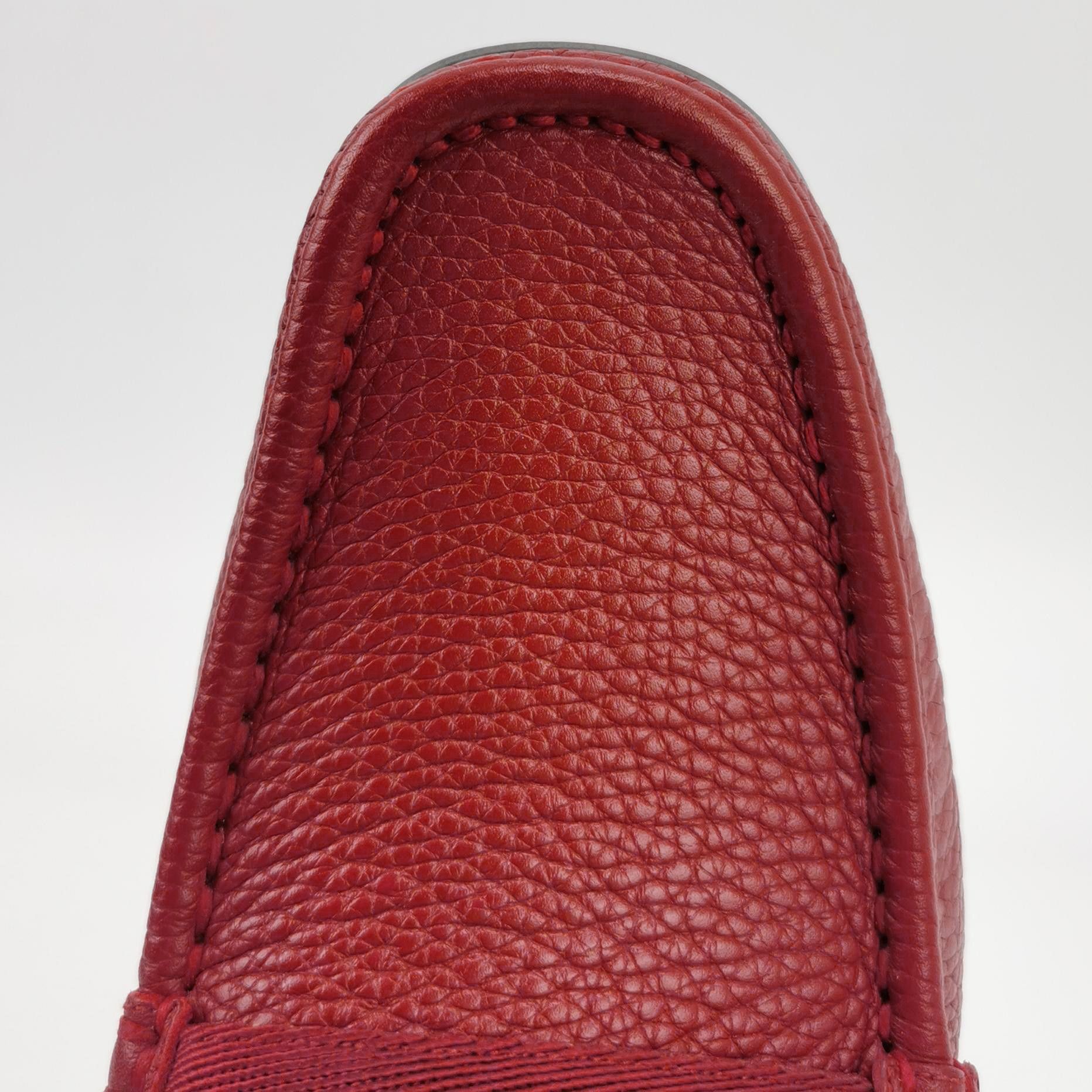 Bally Bally Red Pebbled Leather Striped Loafers 40.5 Size US 7 / EU 40 - 7 Thumbnail