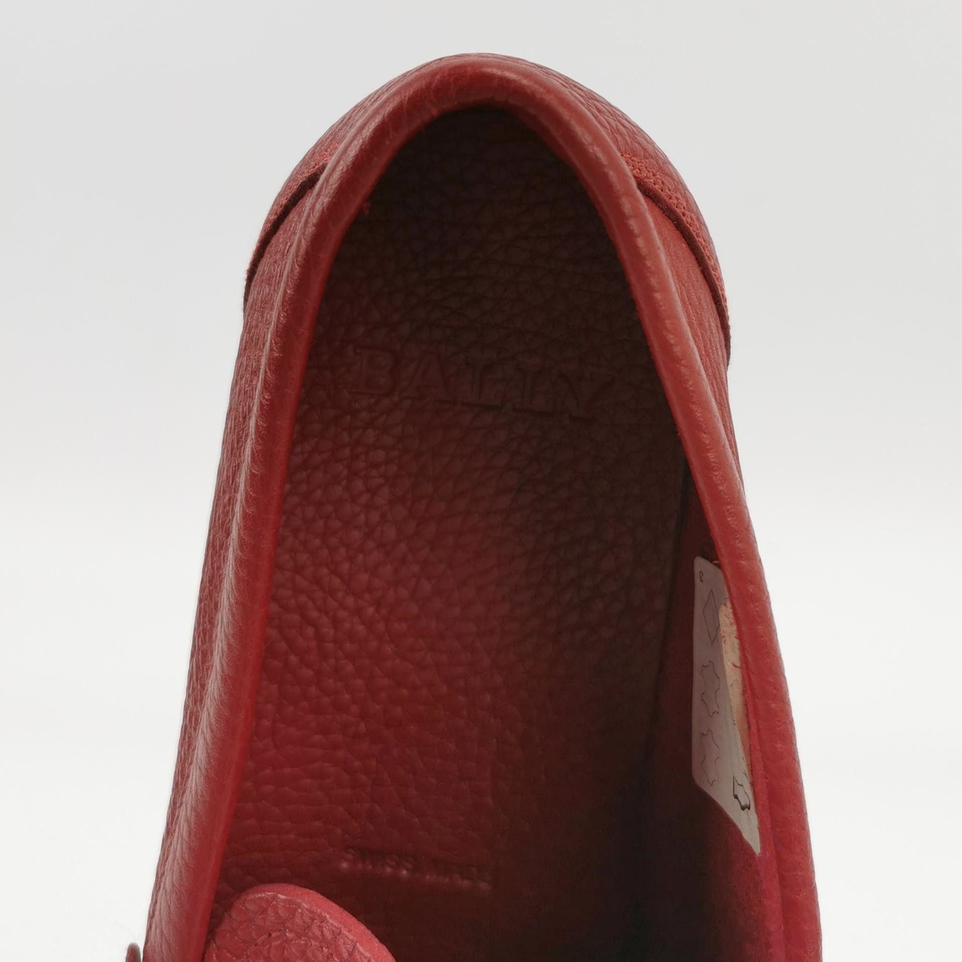 Bally Bally Red Pebbled Leather Striped Loafers 40.5 Size US 7 / EU 40 - 8 Thumbnail