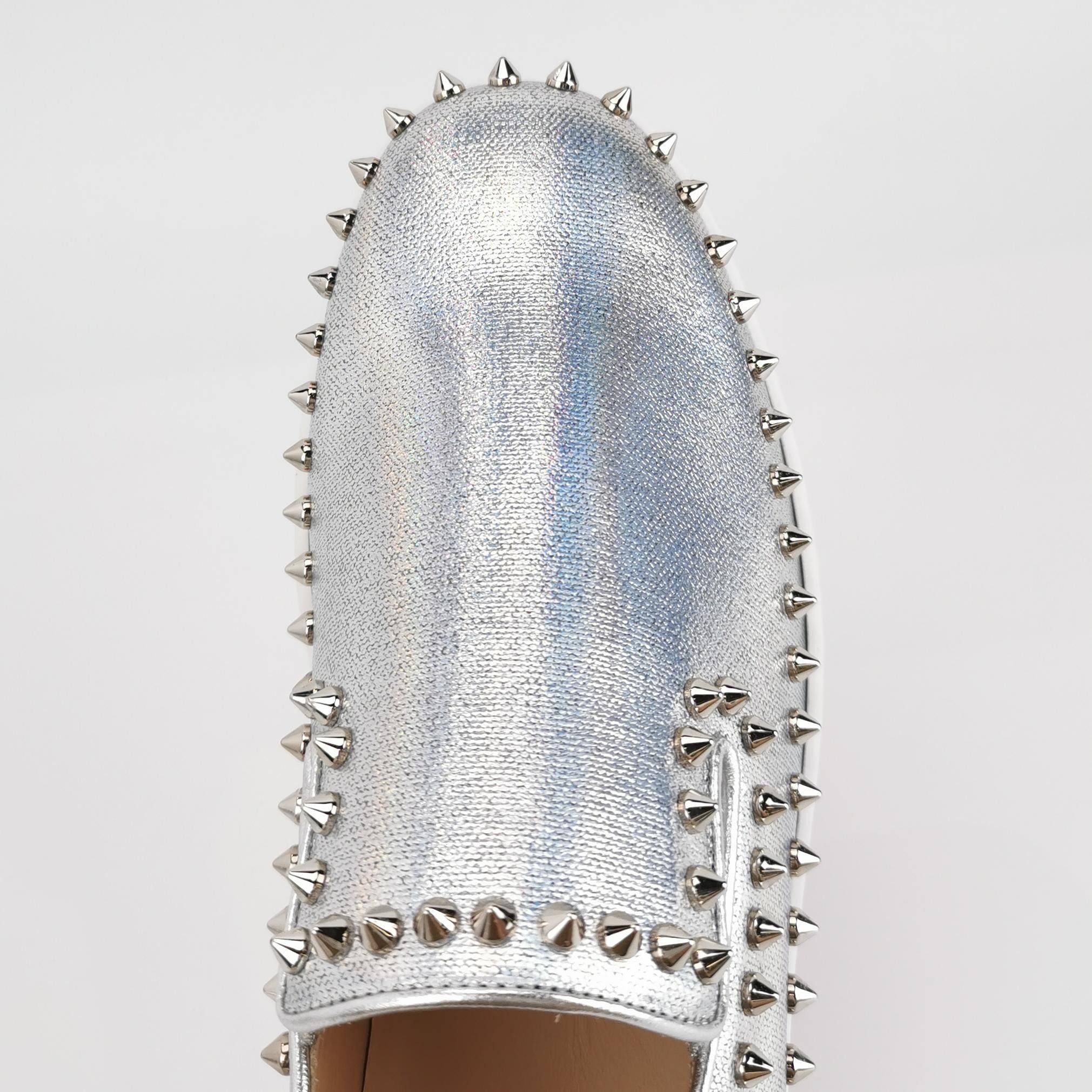 Christian Louboutin Christian Louboutin Silver Spiked Slip-On Sneakers Size 41 Size US 8 / EU 41 - 7 Thumbnail