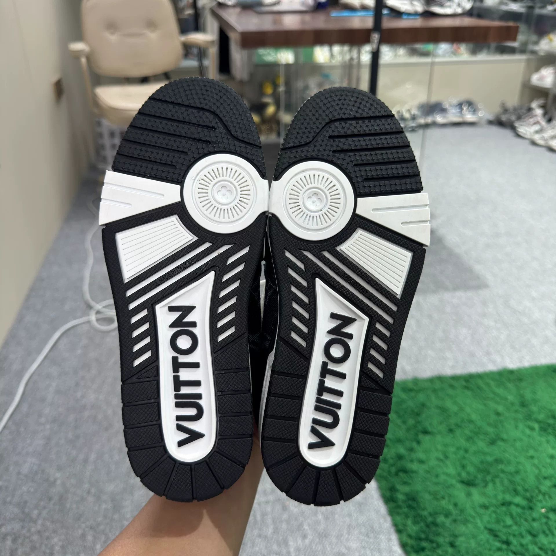 Louis Vuitton Louis Vuitton Training Denim Black Lowtop Sneakers Women Size US 7 / IT 37 - 8 Thumbnail