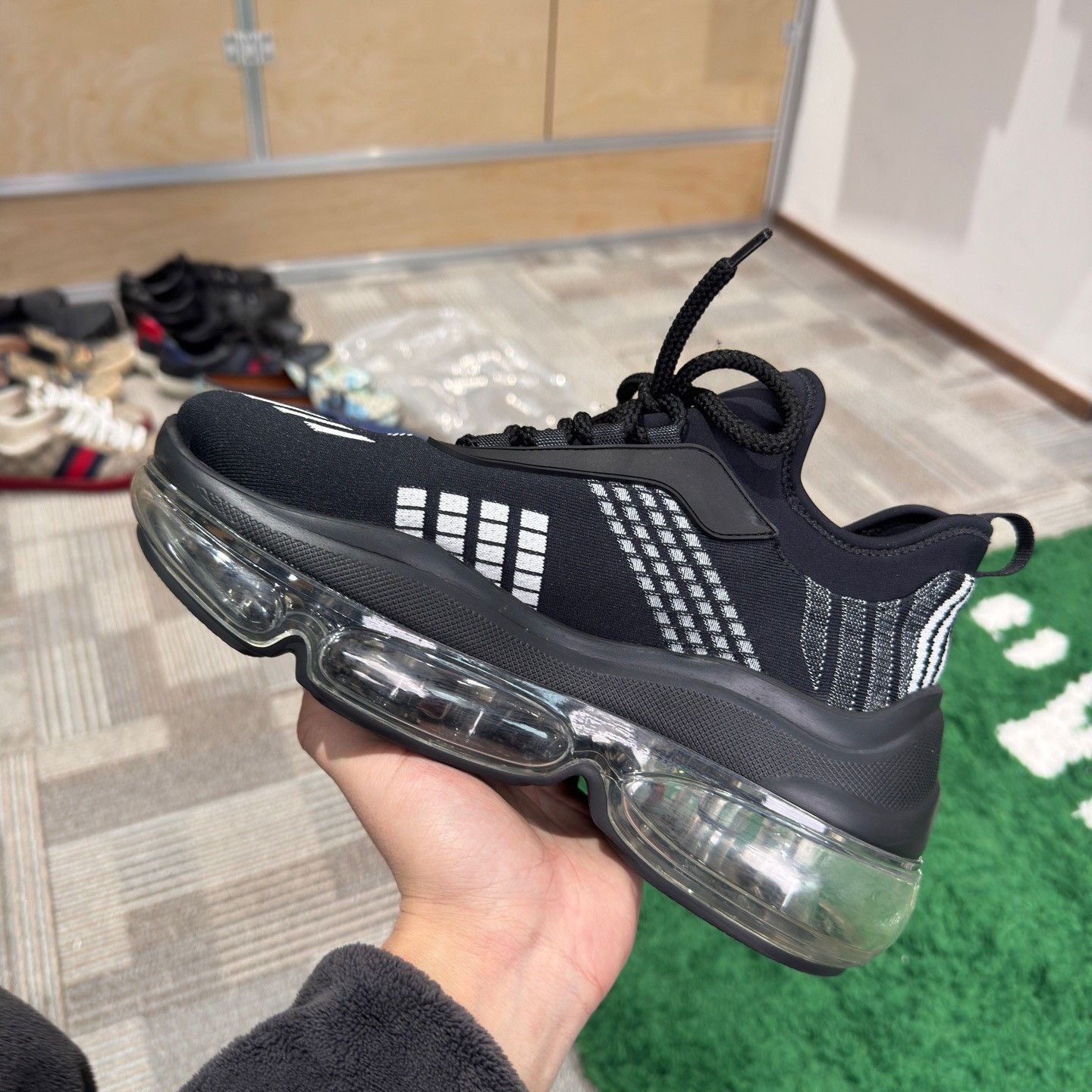 Prada Prada Knit Black Lowtop Sneakers us_7-5 Women Size US 7.5 / IT 37.5 - 5 Thumbnail