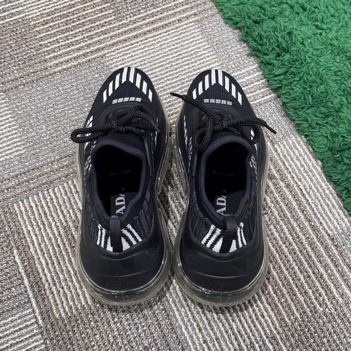 Prada Prada Knit Black Lowtop Sneakers us_7-5 Women Size US 7.5 / IT 37.5 - 6 Thumbnail