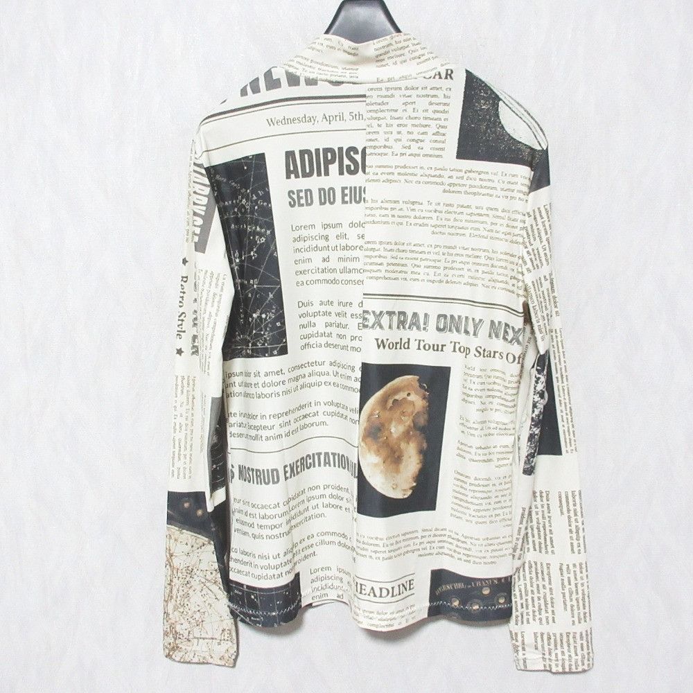 Other Other AMERI UND SPACE NEWSPAPER PRINT Cotton Top Textile Tops DUTY FREE for USA Size ONE SIZE - 2 Thumbnail