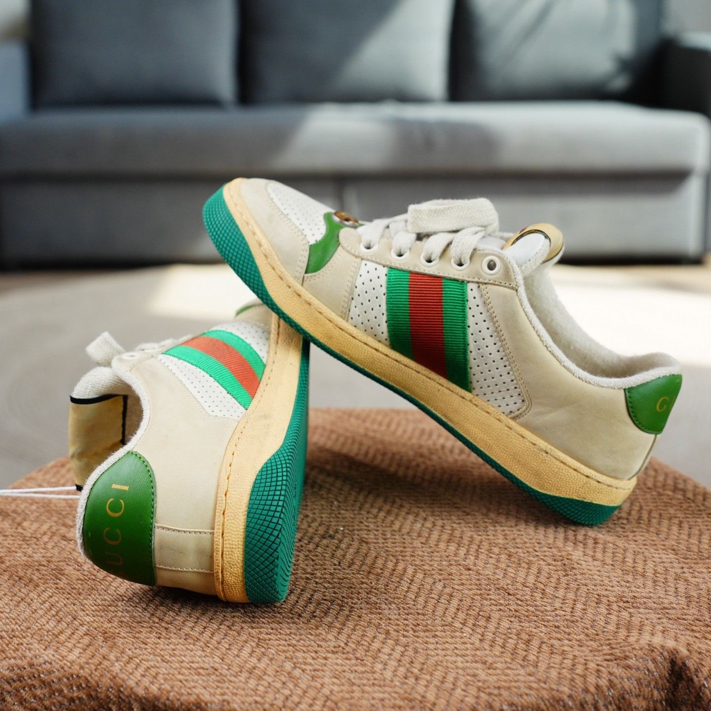 Gucci Gucci Distressed Green Lowtop Sneakers us_7 Women Size US 7 / IT 37 - 4 Thumbnail