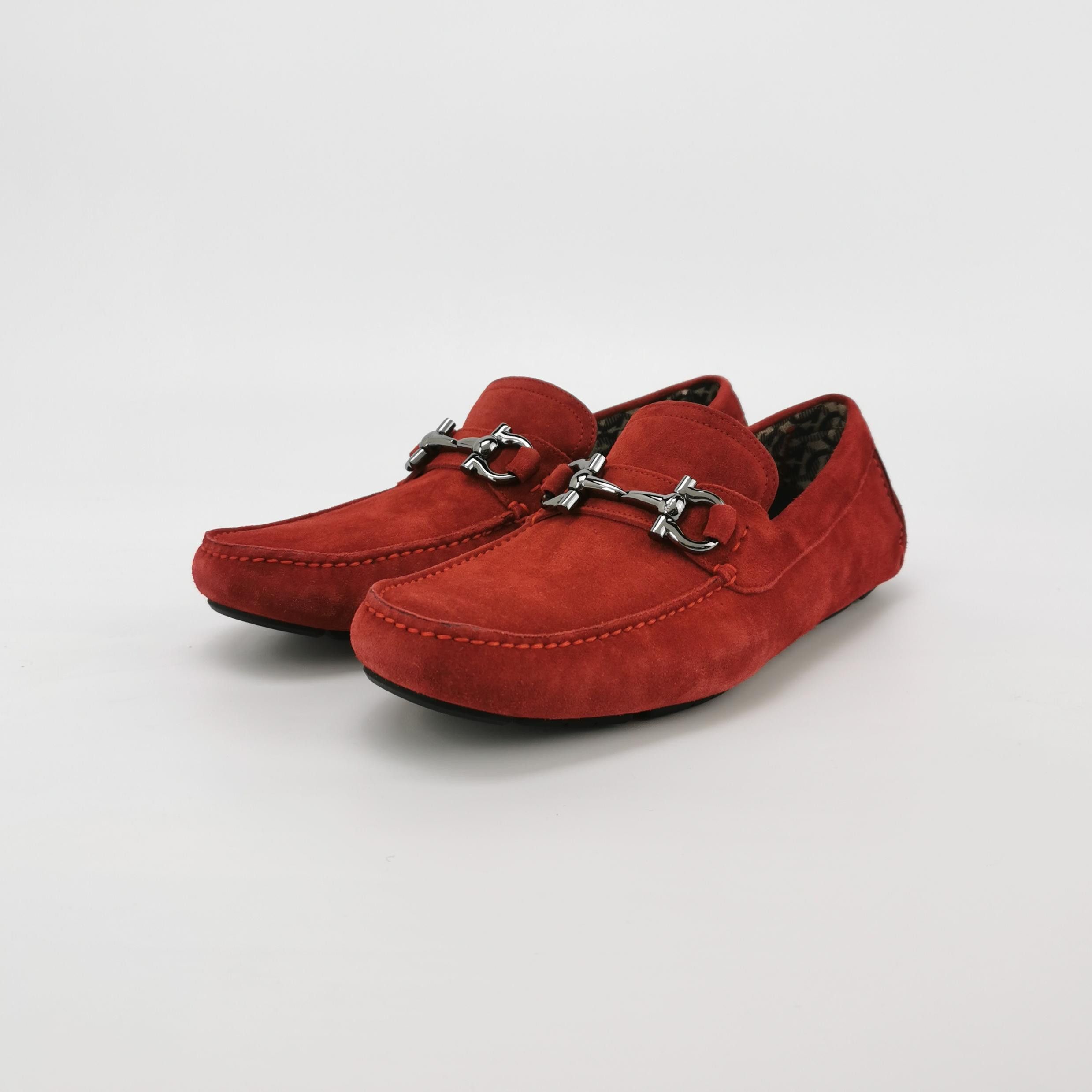 Salvatore Ferragamo Salvatore Ferragamo Red Suede Parigi Loafers EU 42 Size US 9 / EU 42 - 3 Thumbnail