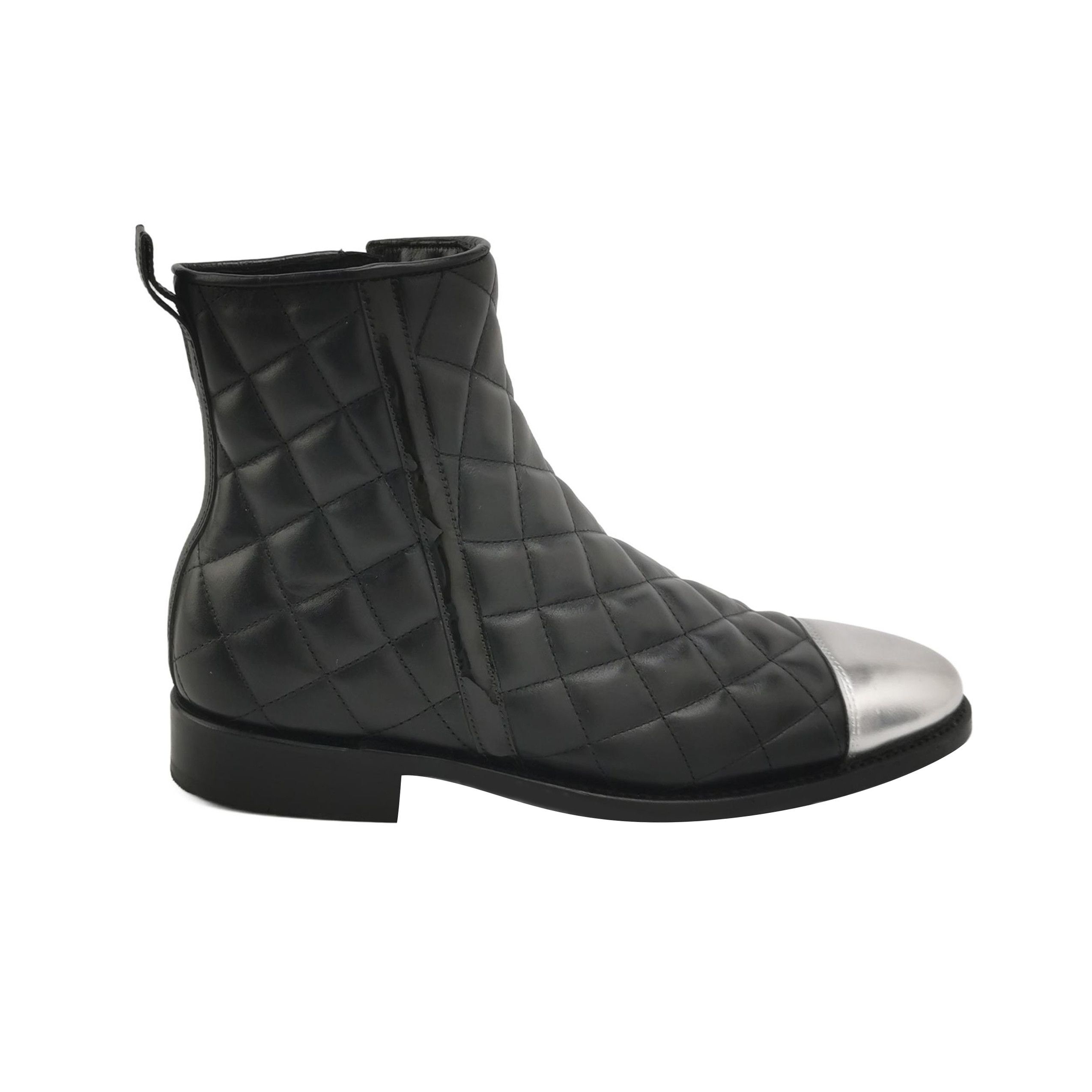 Balmain Balmain Quilted Silver Toe Leather Boots 40 Size US 7 / EU 40 - 2 Thumbnail