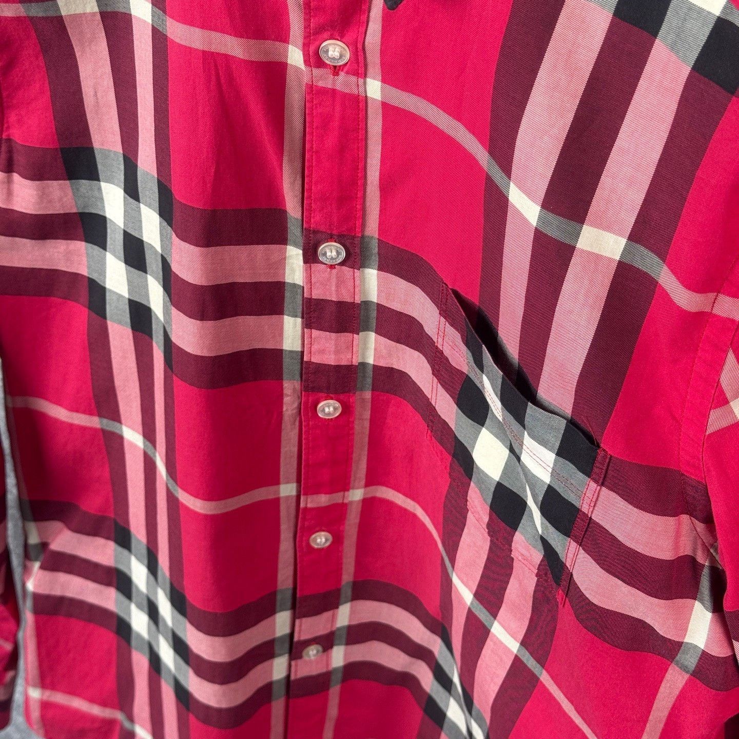Burberry Burberry Striped Plaid Red Shirt m Men Size US M / EU 48-50 / 2 - 5 Thumbnail
