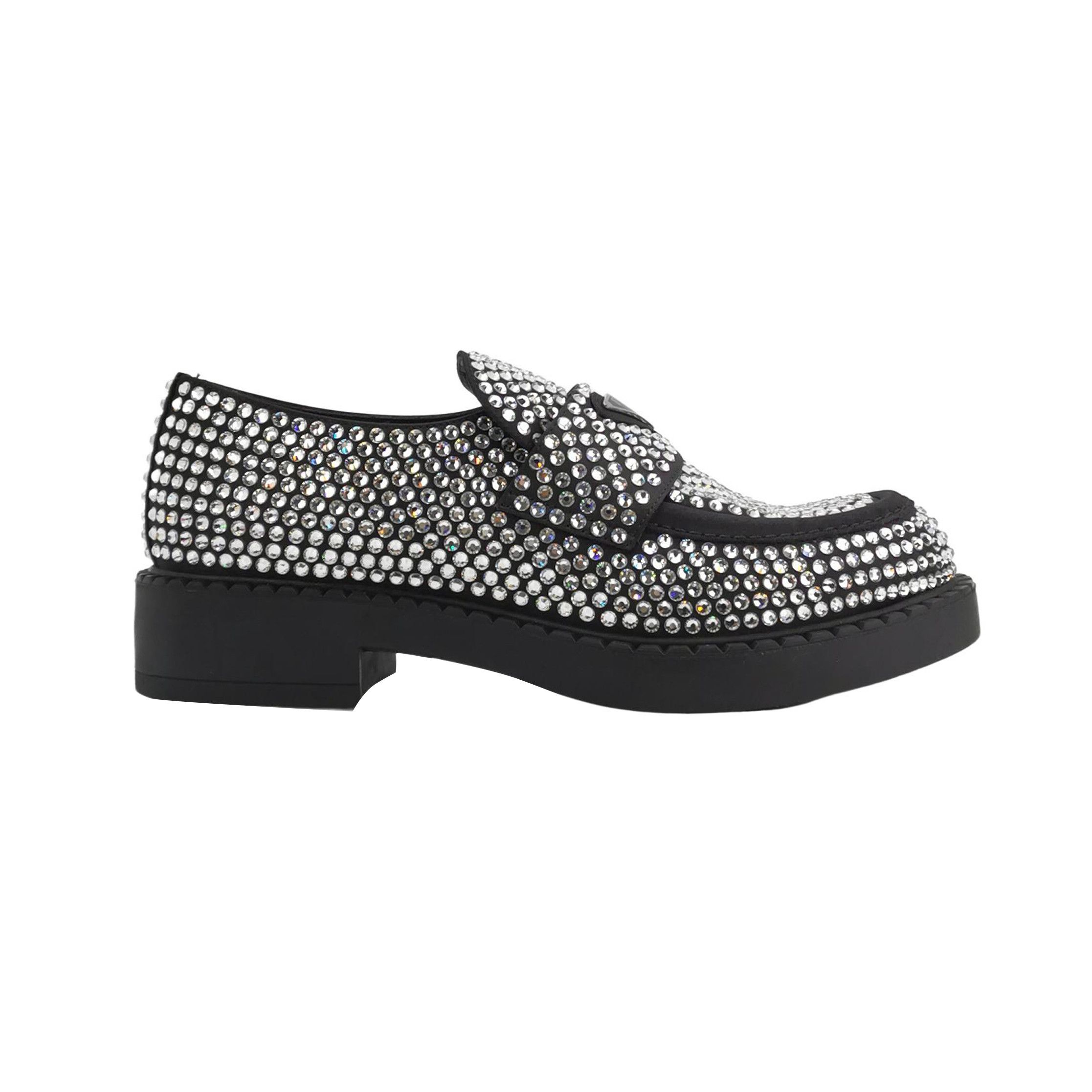 Prada Prada Crystal Triangle Logo Loafers EU 39 Size US 6 / EU 39 - 2 Thumbnail