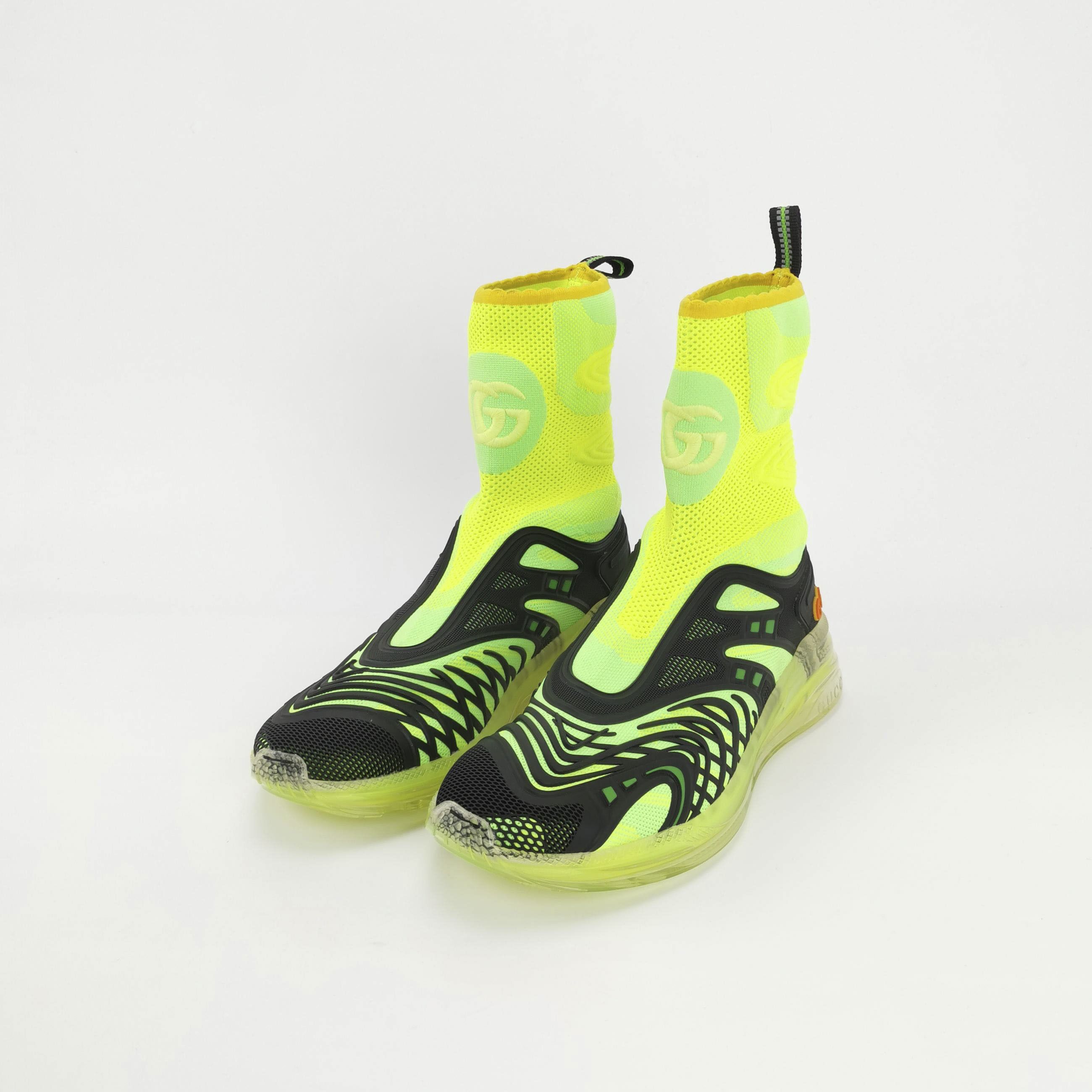 Gucci Gucci Neon Knit Ultrapace R Hi-Top Sneakers 39.5 Size US 6 / EU 39 - 3 Thumbnail