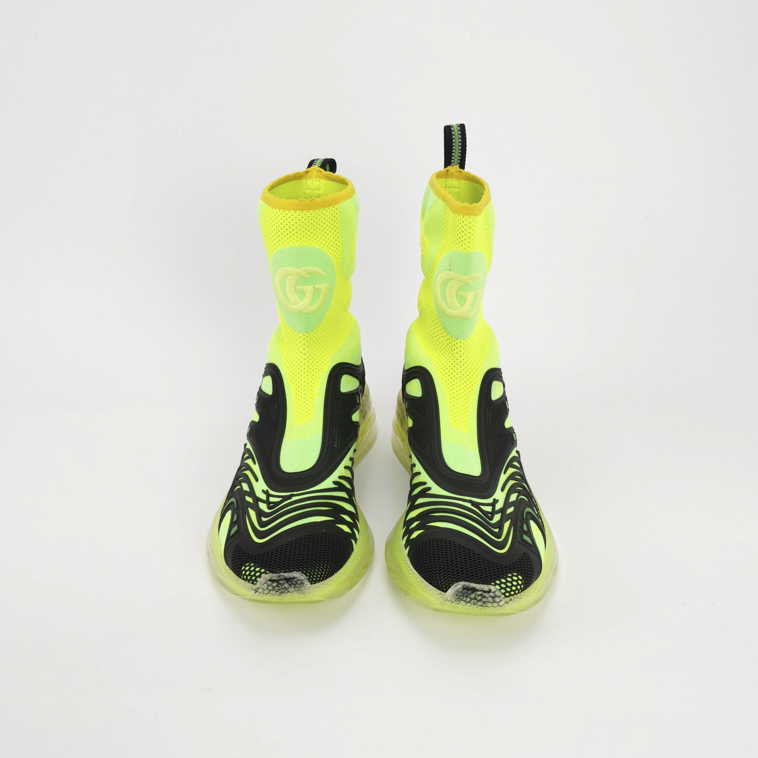 Gucci Gucci Neon Knit Ultrapace R Hi-Top Sneakers 39.5 Size US 6 / EU 39 - 4 Thumbnail