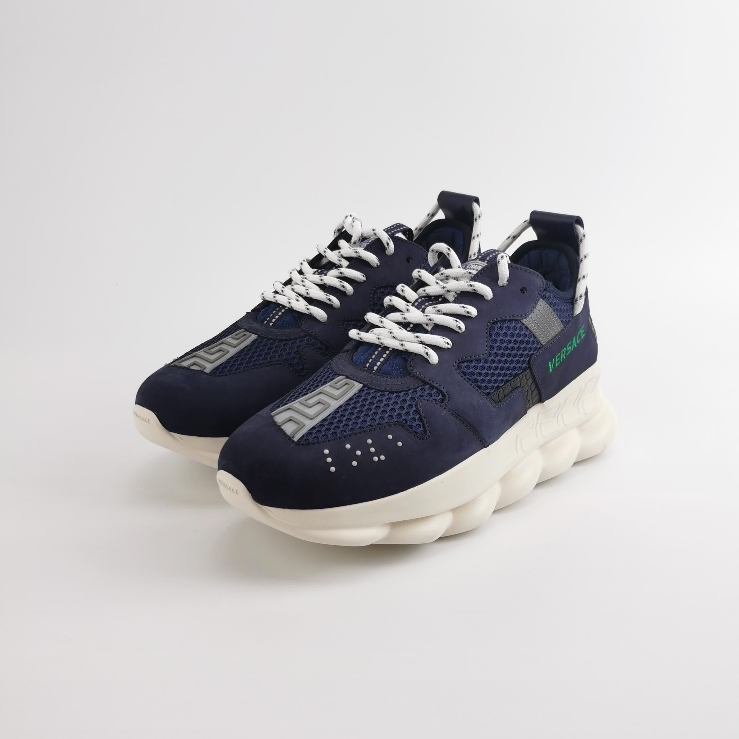 Versace Versace Navy Mesh Chain Reaction Sneakers 40 Size US 7 / EU 40 - 3 Thumbnail