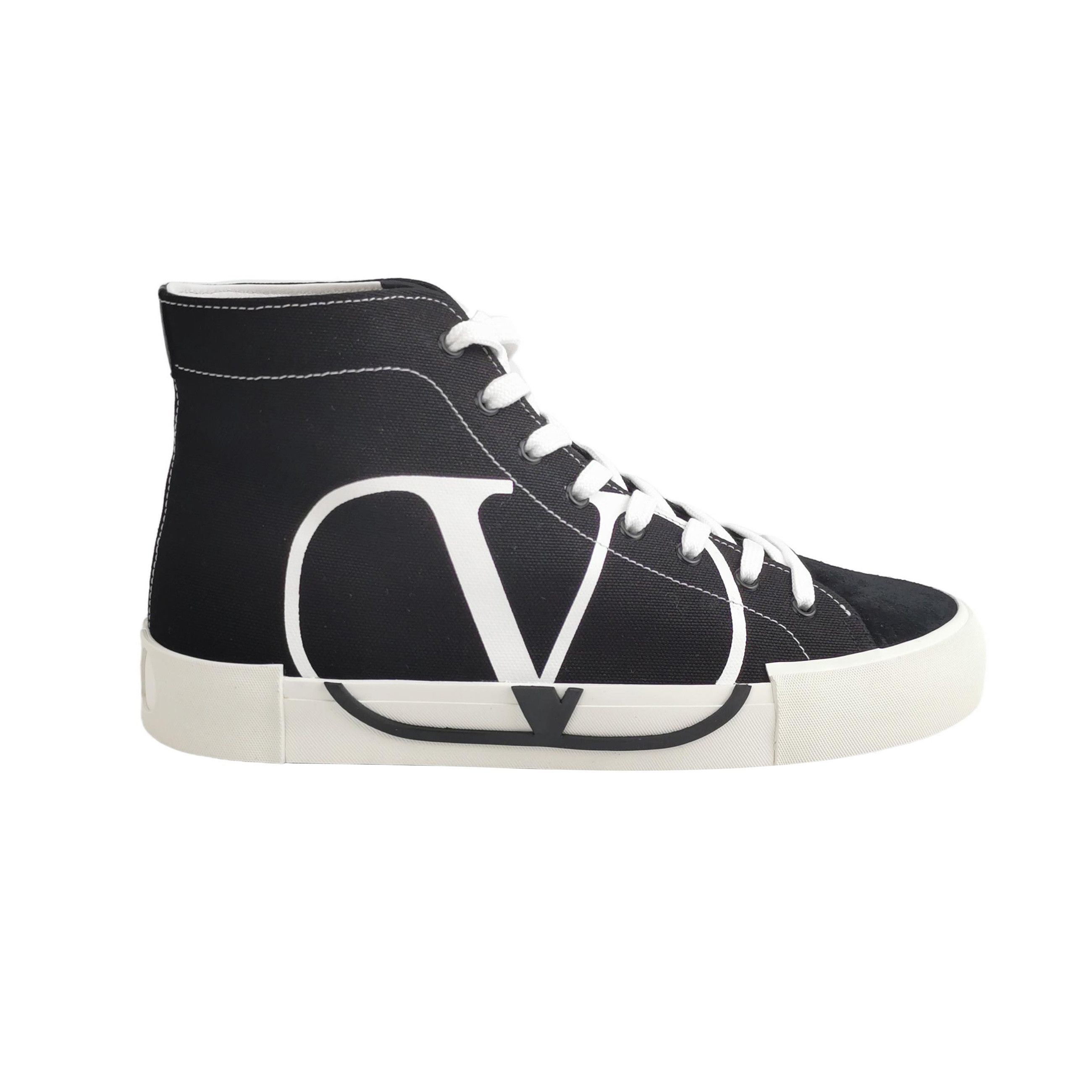 Valentino Valentino VLogo Canvas Hi-Top Sneakers 41.5 Size US 8 / EU 41 - 2 Thumbnail