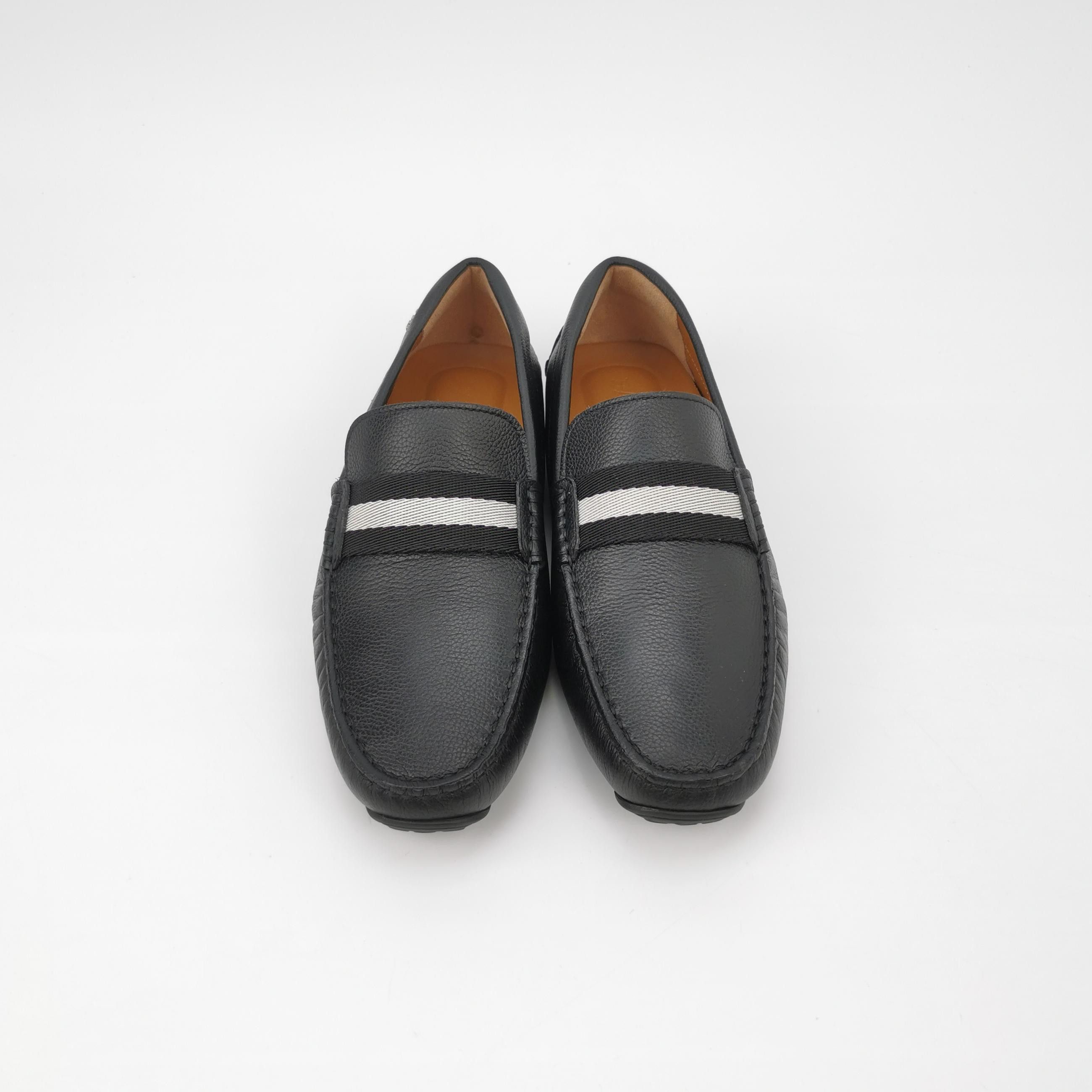 Bally Bally Striped Pebble Grain Leather Loafers 39 Size US 6 / EU 39 - 4 Thumbnail