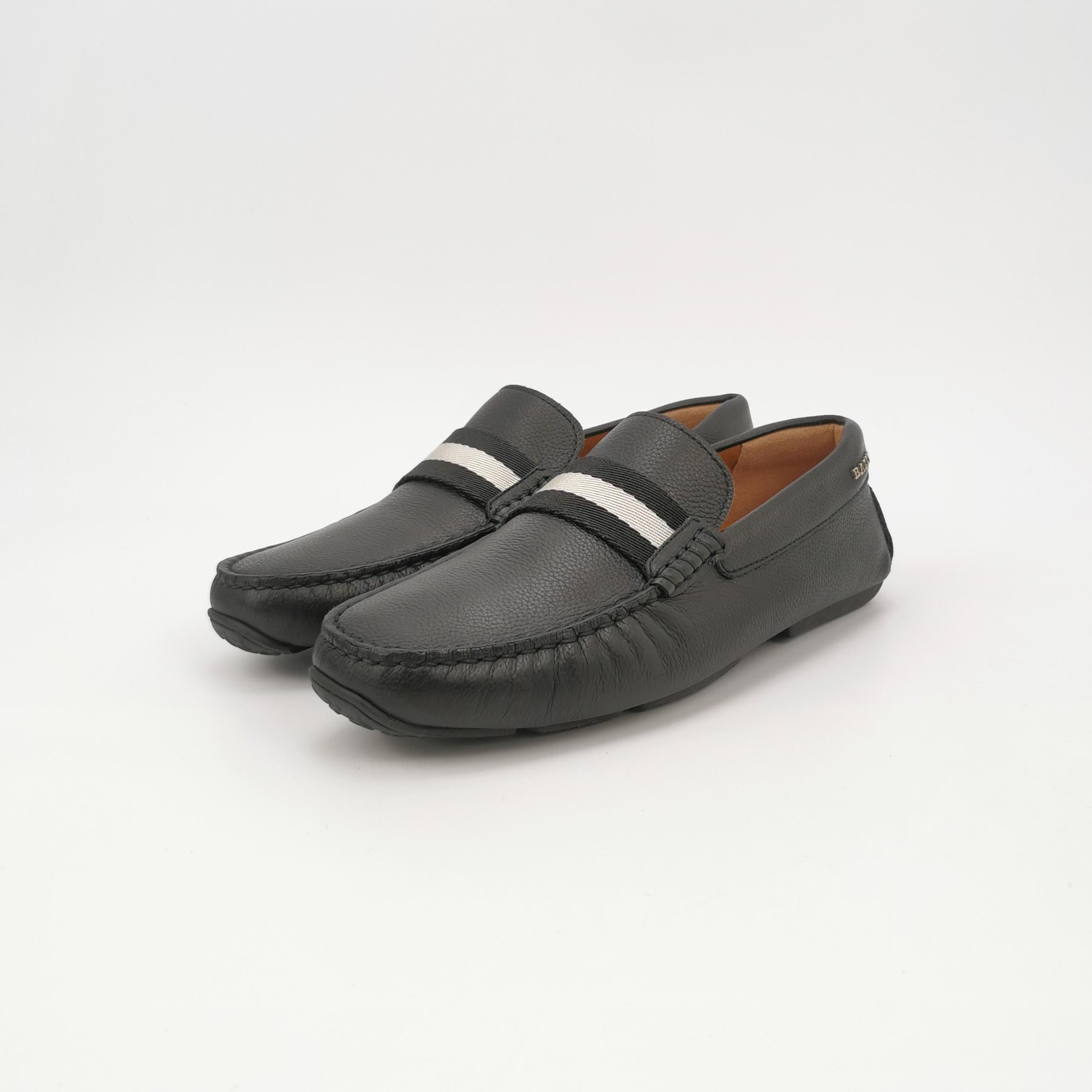 Bally Bally Striped Pebble Grain Leather Loafers 39 Size US 6 / EU 39 - 3 Thumbnail