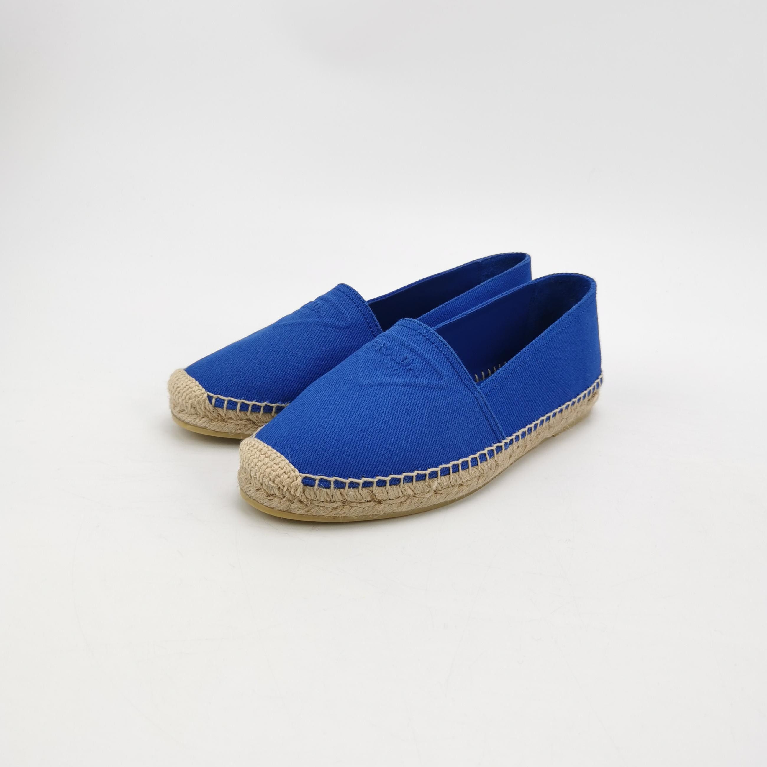 Prada Prada Blue Canvas Triangle Logo Espadrilles US 7 Size US 7 / EU 40 - 3 Thumbnail