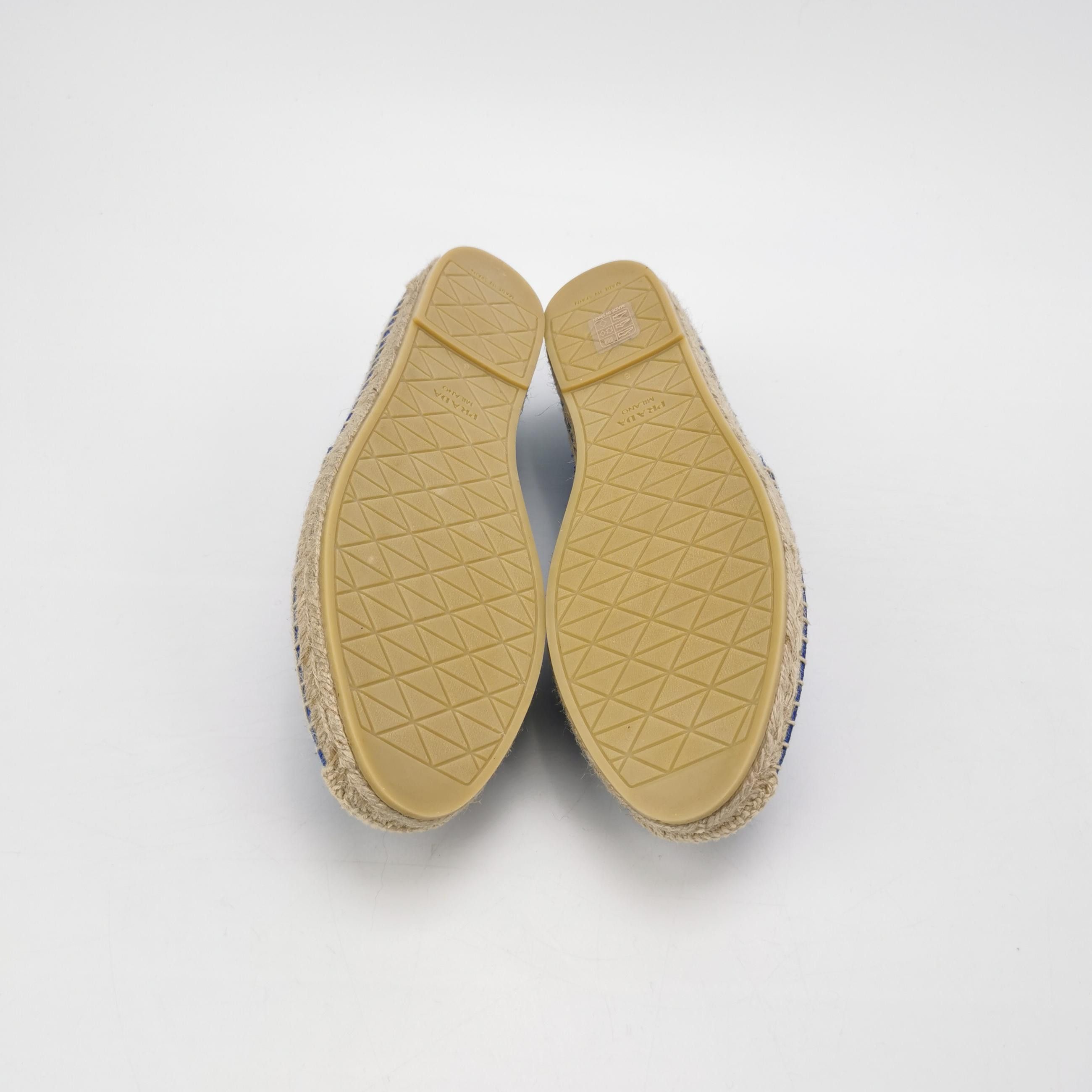 Prada Prada Blue Canvas Triangle Logo Espadrilles US 7 Size US 7 / EU 40 - 6 Thumbnail