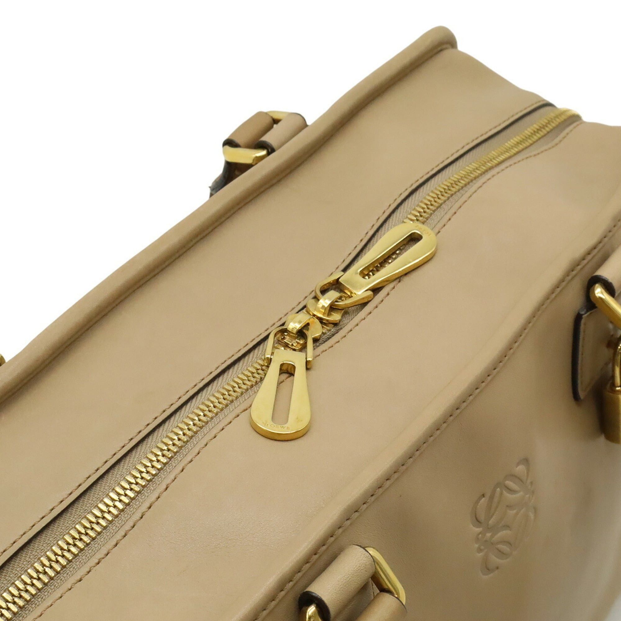 Loewe LOEWE Amazona 36 Anagram Handbag, Leather, Beige Size ONE SIZE - 6 Thumbnail