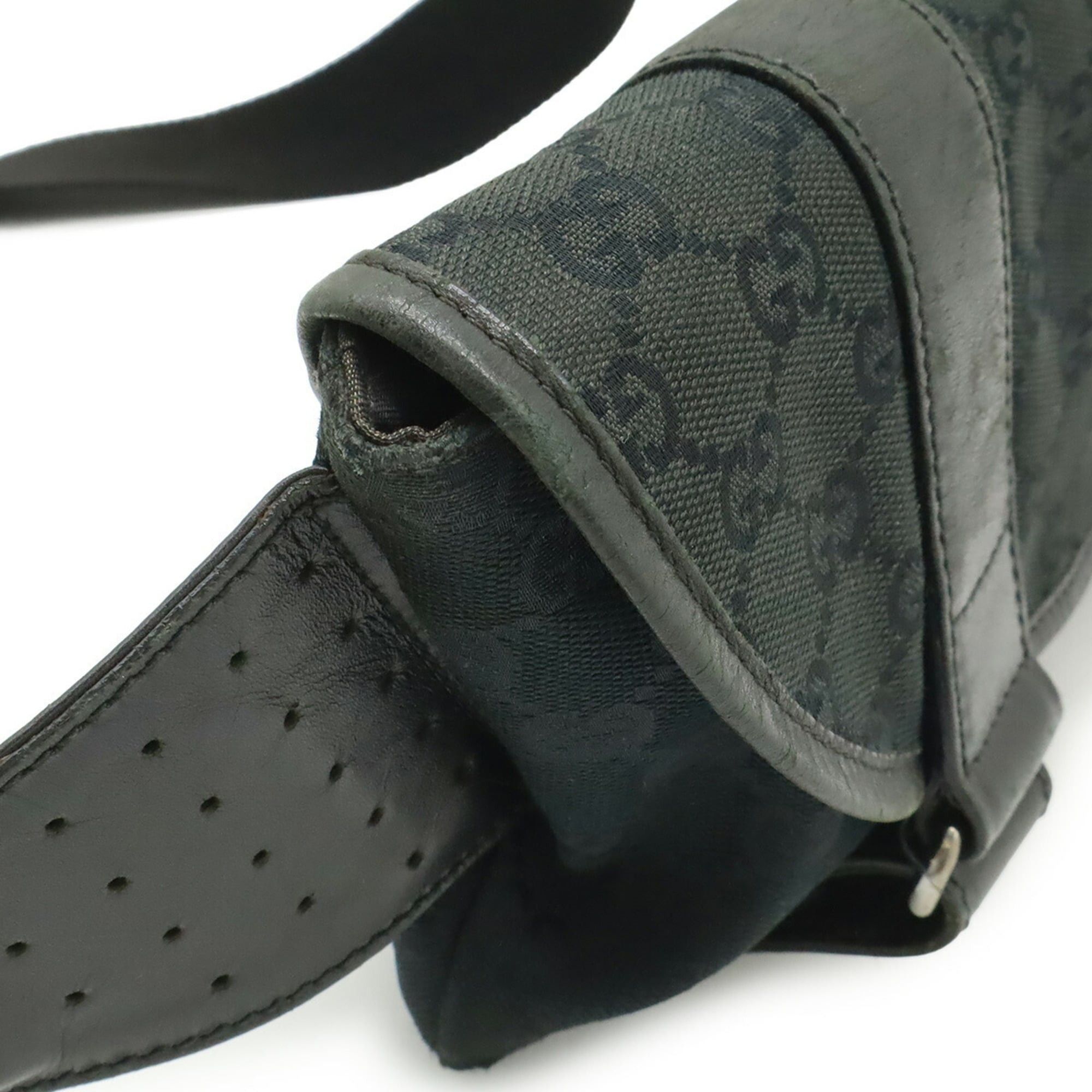 Gucci GUCCI GG Canvas Bag, Body Waist Pouch, Leather, Black, 145851 Size ONE SIZE - 7 Thumbnail