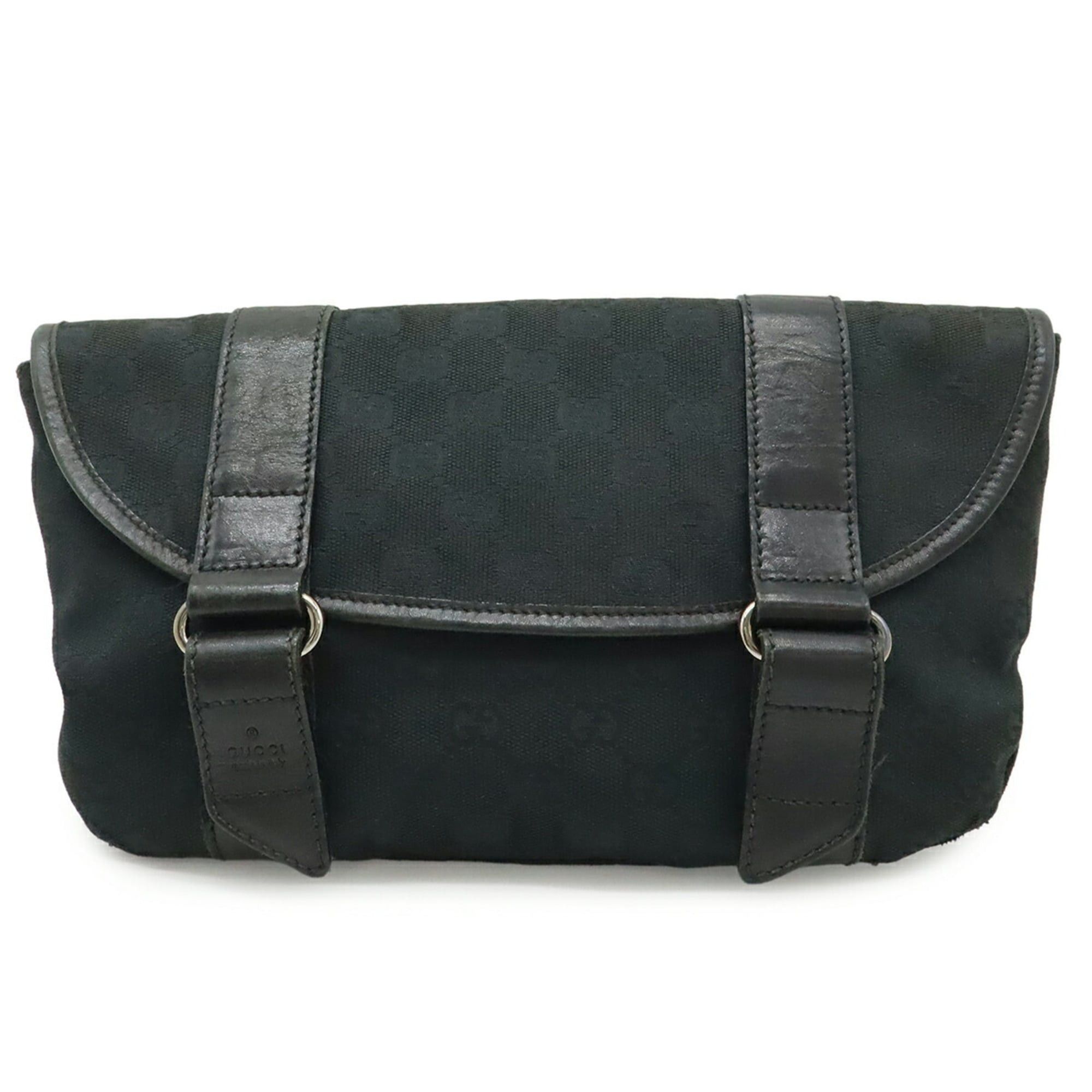 Gucci GUCCI GG Canvas Bag, Body Waist Pouch, Leather, Black, 145851 Size ONE SIZE - 2 Thumbnail