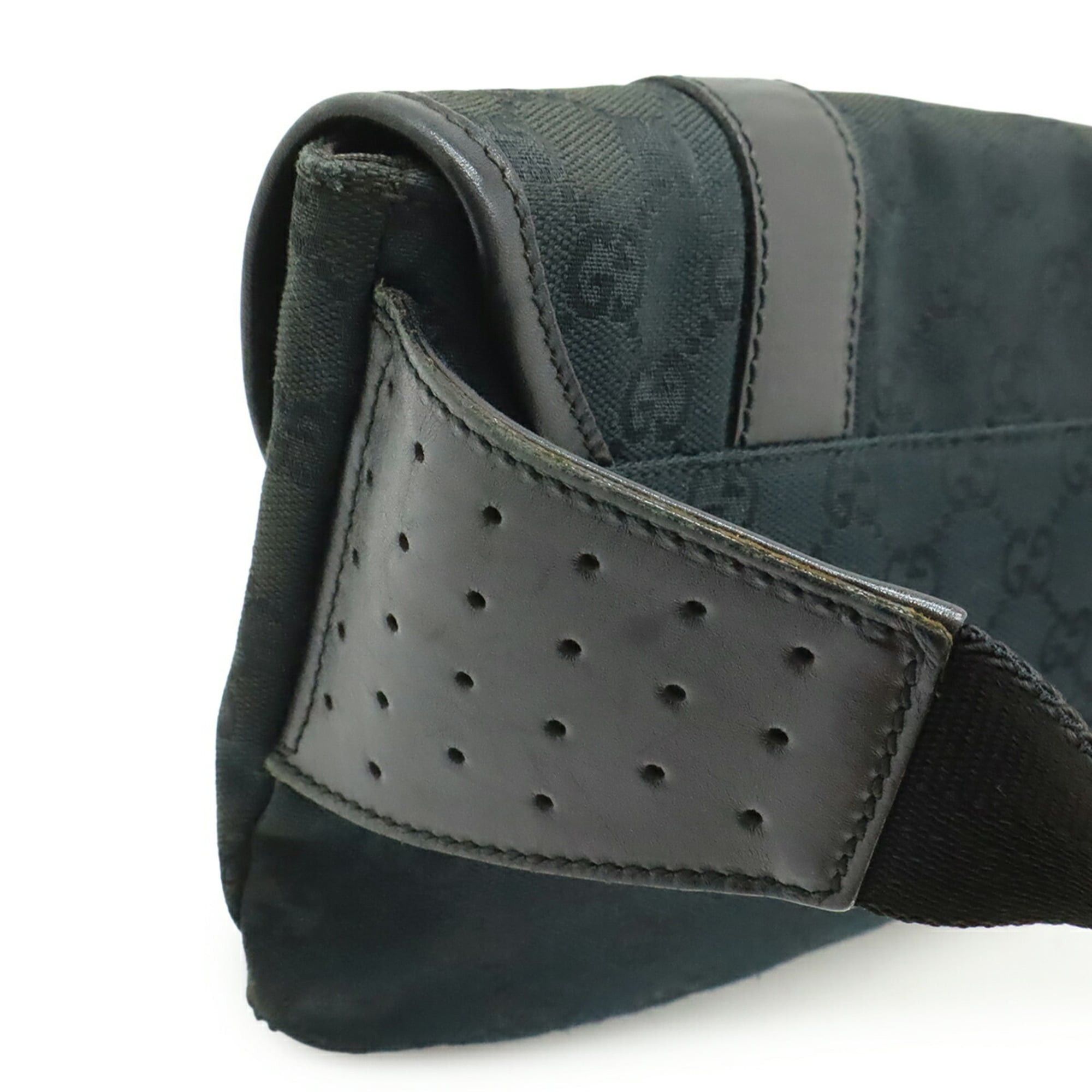 Gucci GUCCI GG Canvas Bag, Body Waist Pouch, Leather, Black, 145851 Size ONE SIZE - 5 Thumbnail
