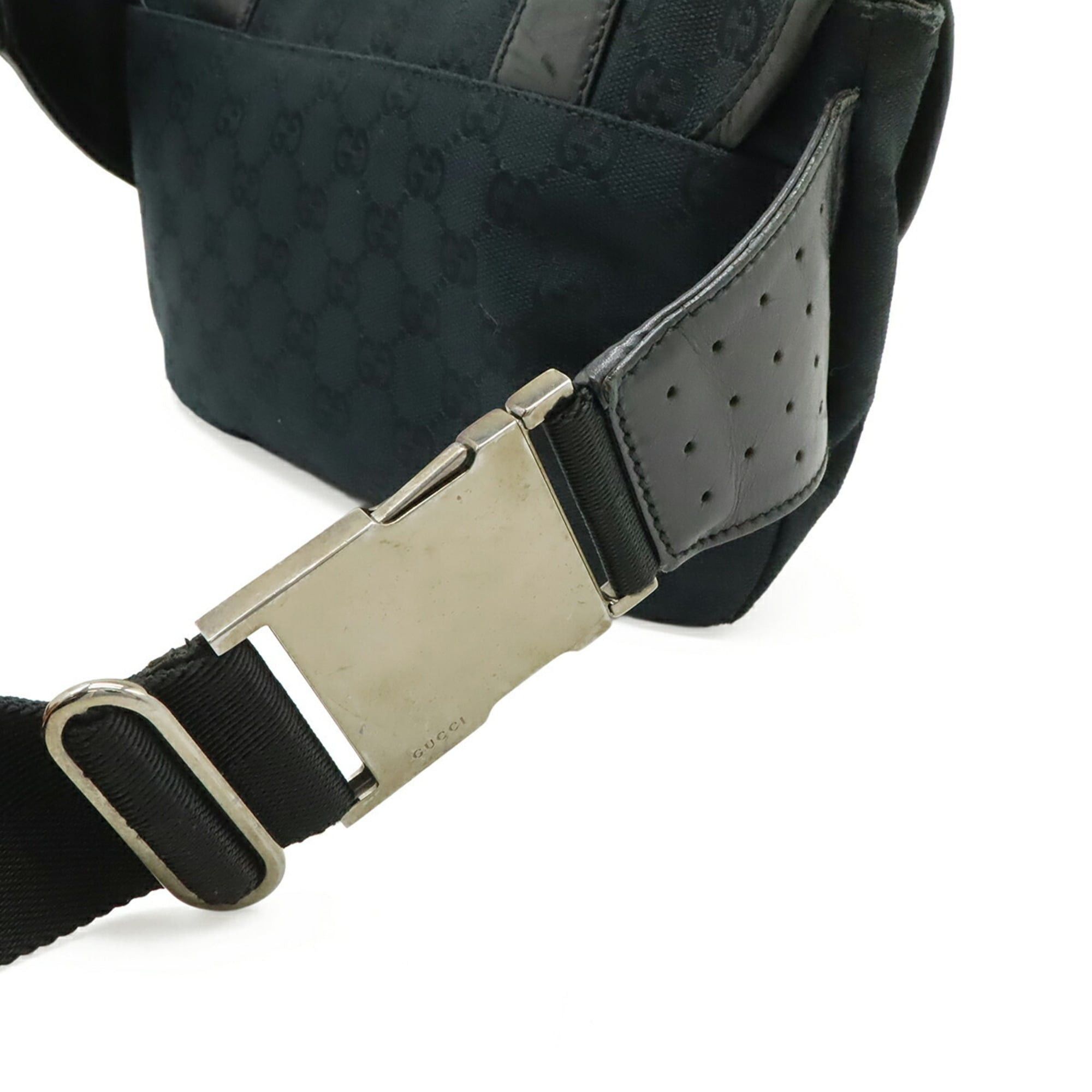 Gucci GUCCI GG Canvas Bag, Body Waist Pouch, Leather, Black, 145851 Size ONE SIZE - 6 Thumbnail