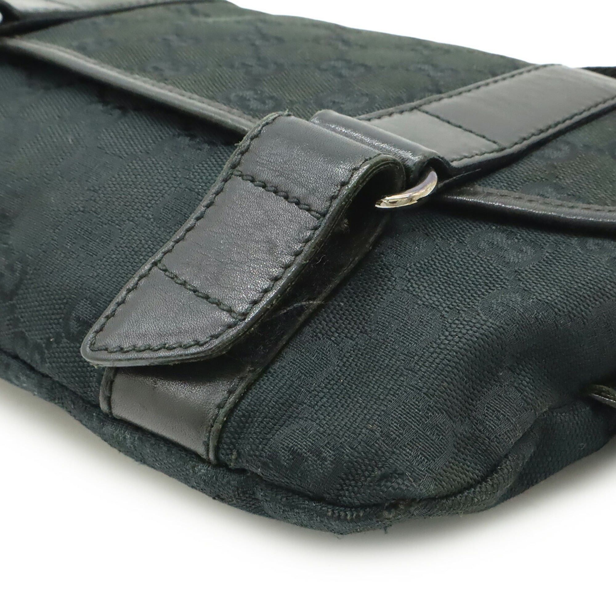 Gucci GUCCI GG Canvas Bag, Body Waist Pouch, Leather, Black, 145851 Size ONE SIZE - 4 Thumbnail