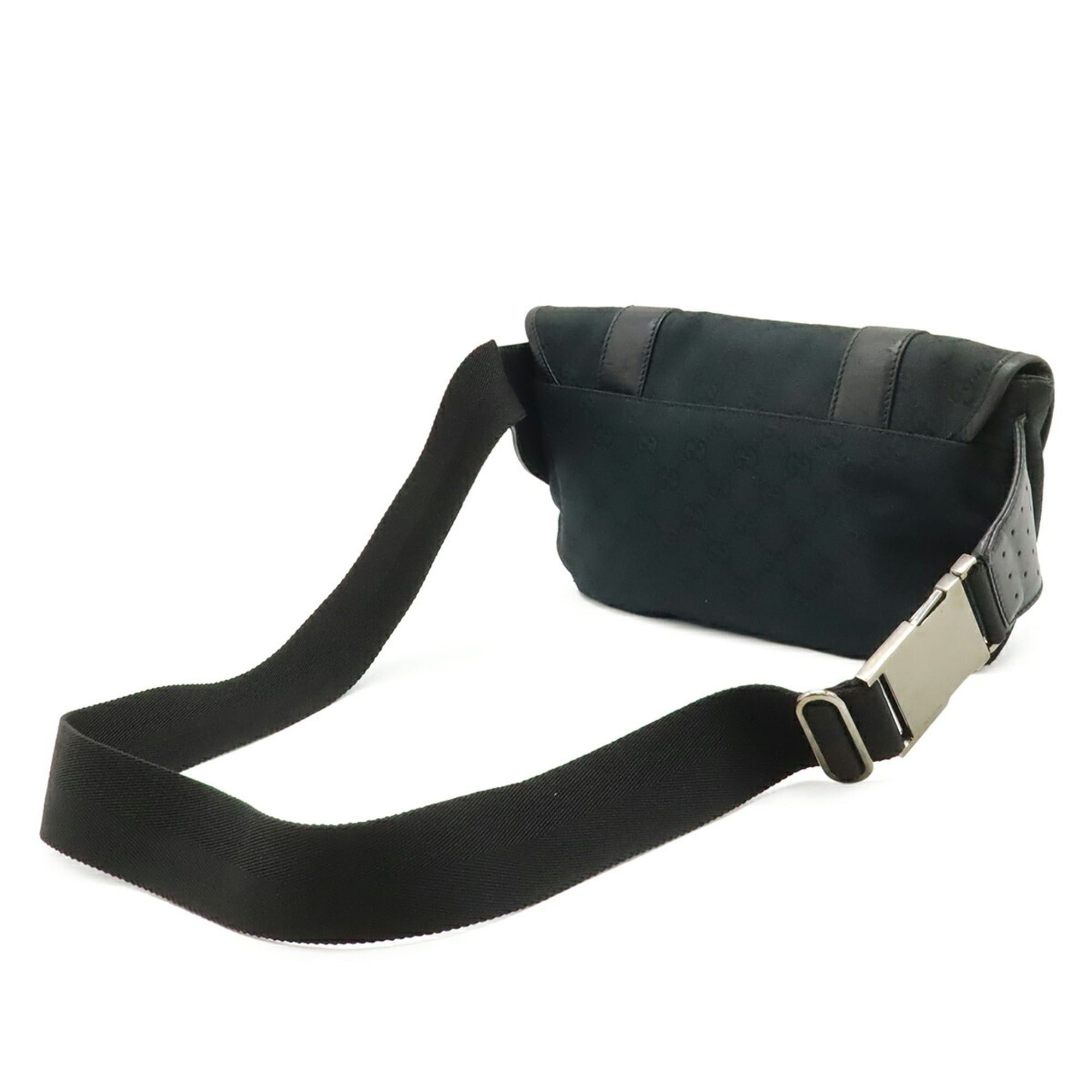 Gucci GUCCI GG Canvas Bag, Body Waist Pouch, Leather, Black, 145851 Size ONE SIZE - 3 Thumbnail