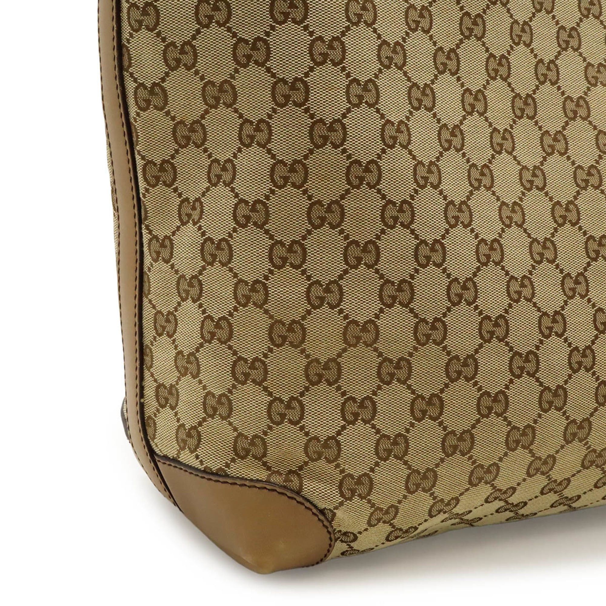 Gucci GUCCI GG Canvas Tote Bag, Large Shoulder Leather, Light Brown, 247220 Size ONE SIZE - 8 Thumbnail