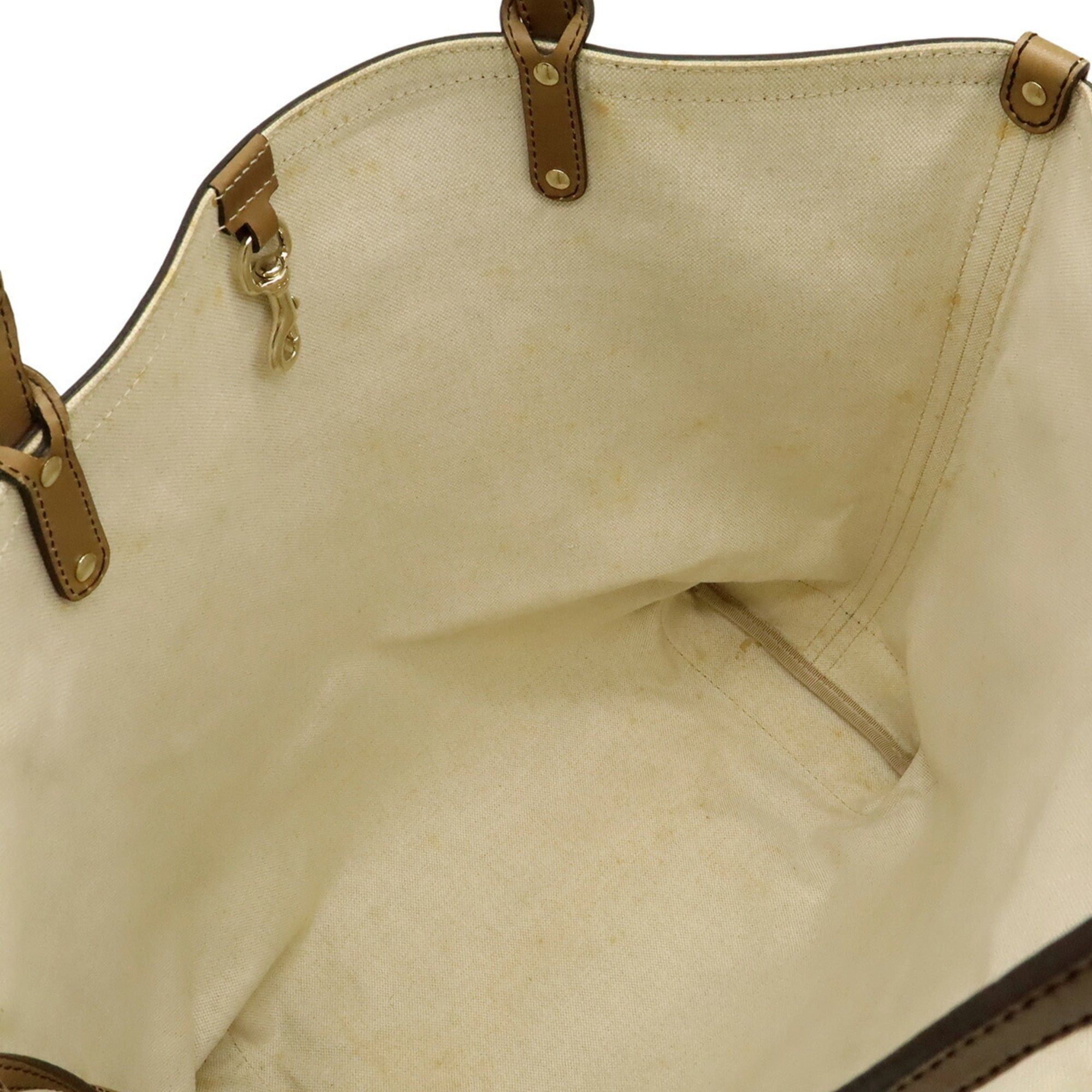 Gucci GUCCI GG Canvas Tote Bag, Large Shoulder Leather, Light Brown, 247220 Size ONE SIZE - 9 Thumbnail