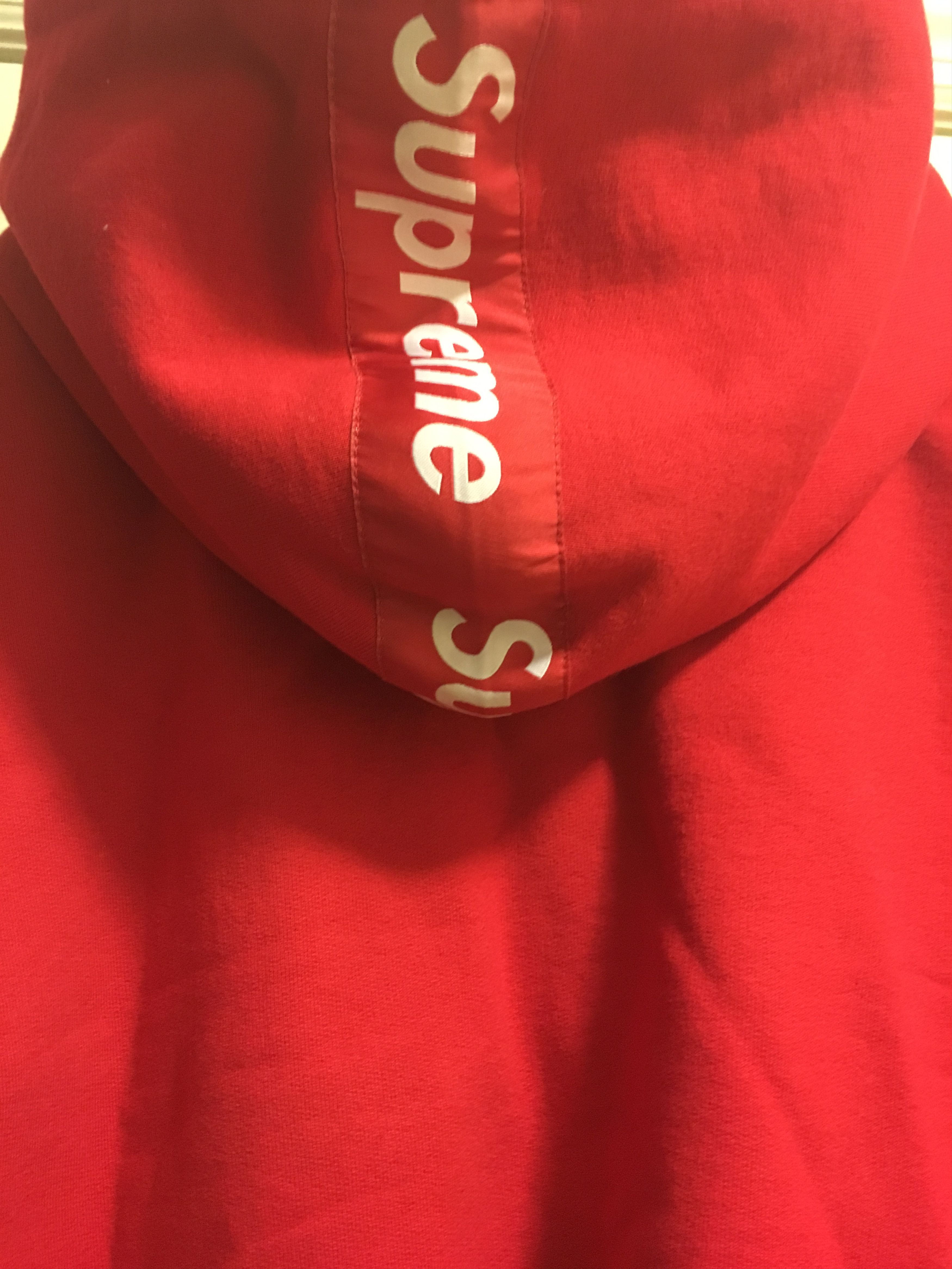 Supreme red Box logo taped zip up hoodie sz L