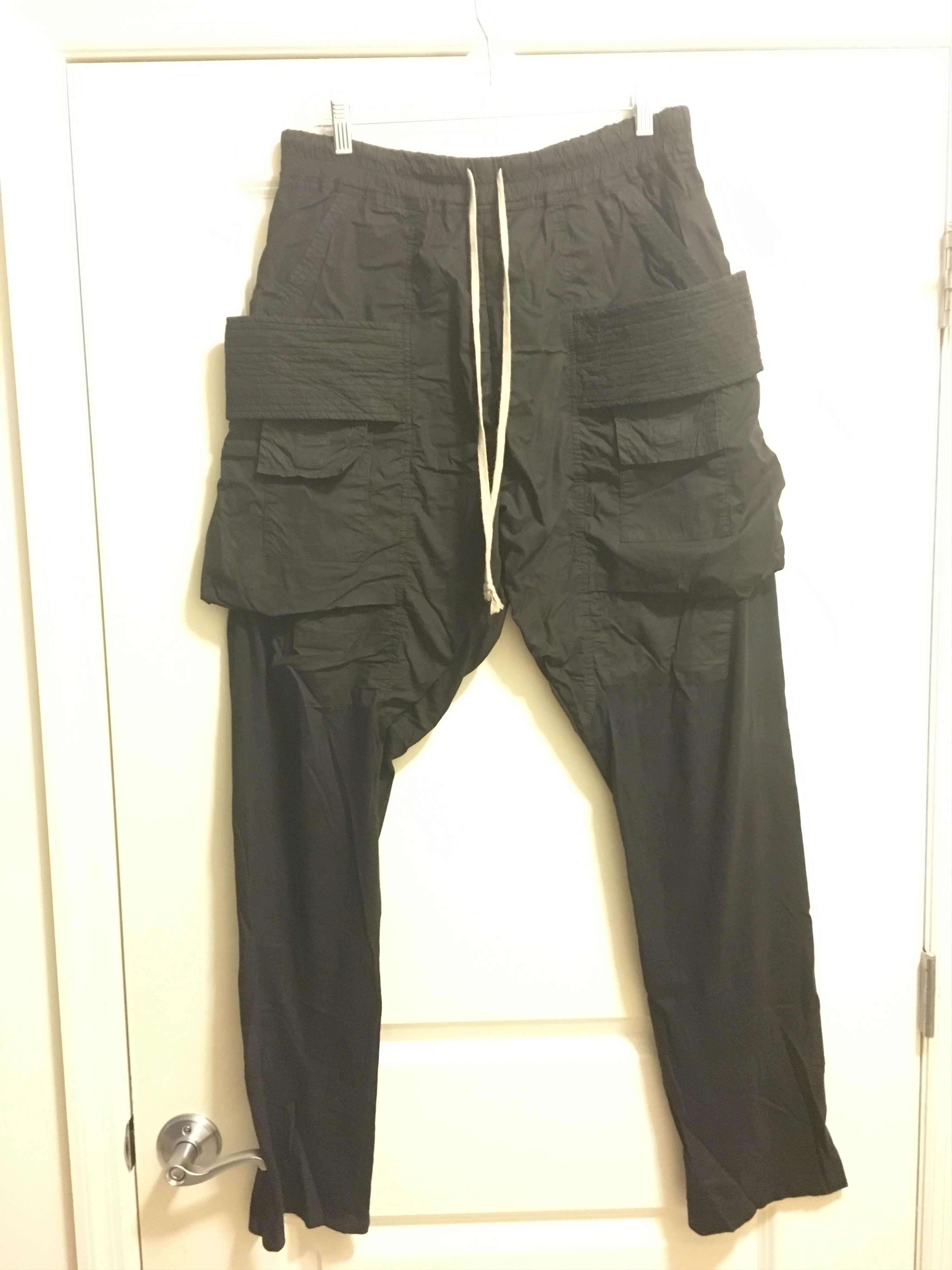 *Rick Owens DRKSHDW Cargo Drawstring pants Black Dust sz M