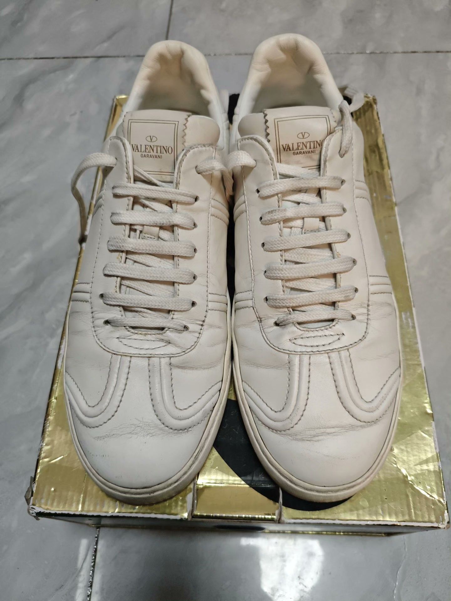 Valentino Valentino Leather White Lowtop Sneakers 10 Men Size US 10 / EU 43 - 2 Thumbnail