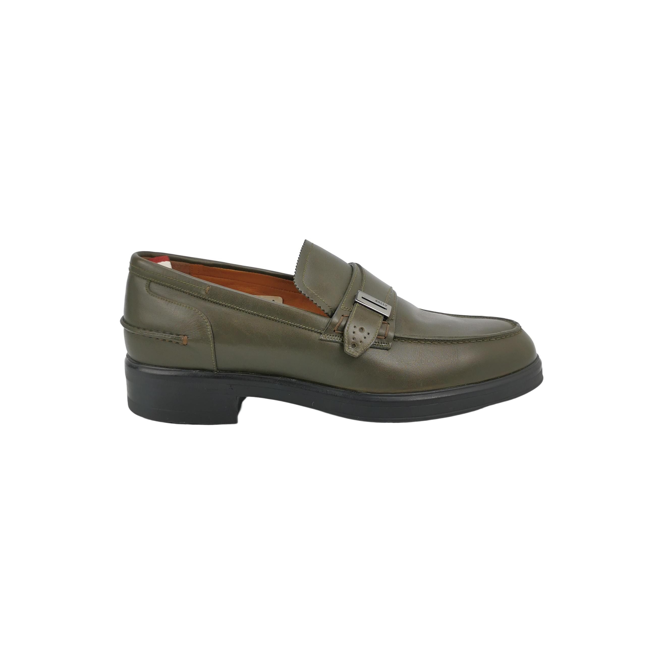 Bally Bally Olive Leather Logo Loafers Size 38 Size US 8 / IT 38 - 2 Thumbnail