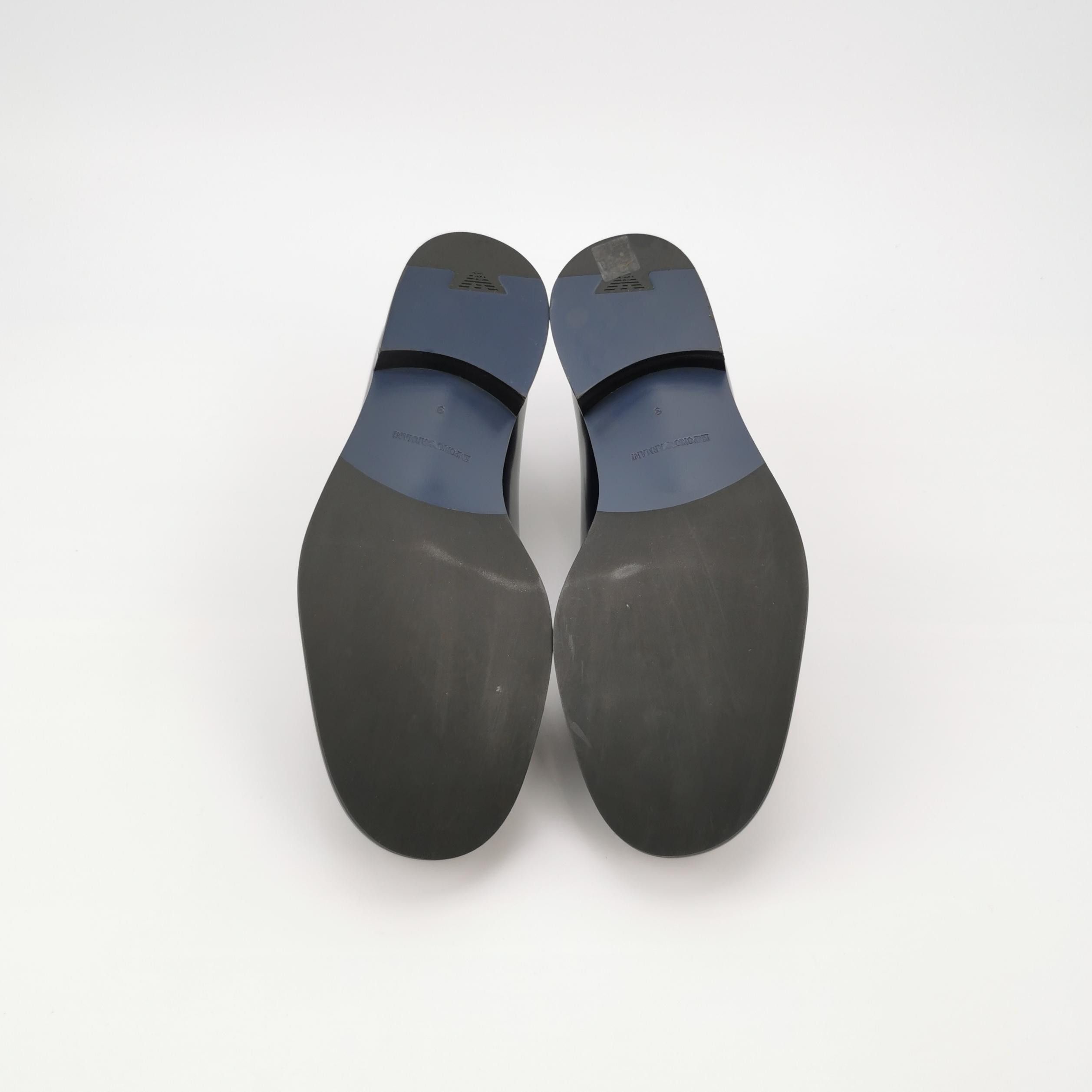 Emporio Armani Emporio Armani Navy Leather Derby Shoes EU 43 Size US 10 / EU 43 - 6 Thumbnail