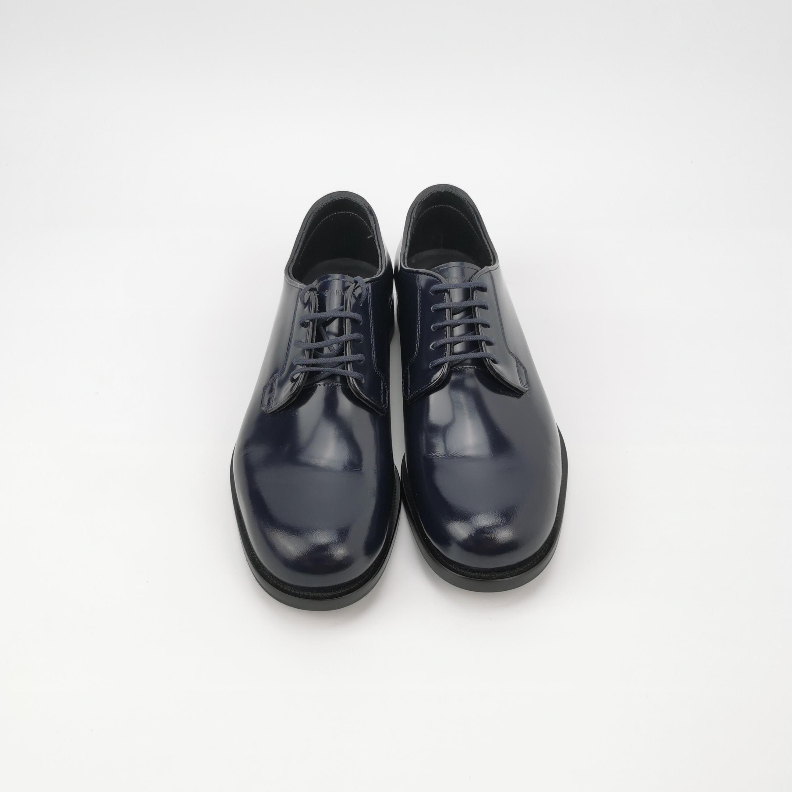 Emporio Armani Emporio Armani Navy Leather Derby Shoes EU 43 Size US 10 / EU 43 - 4 Thumbnail