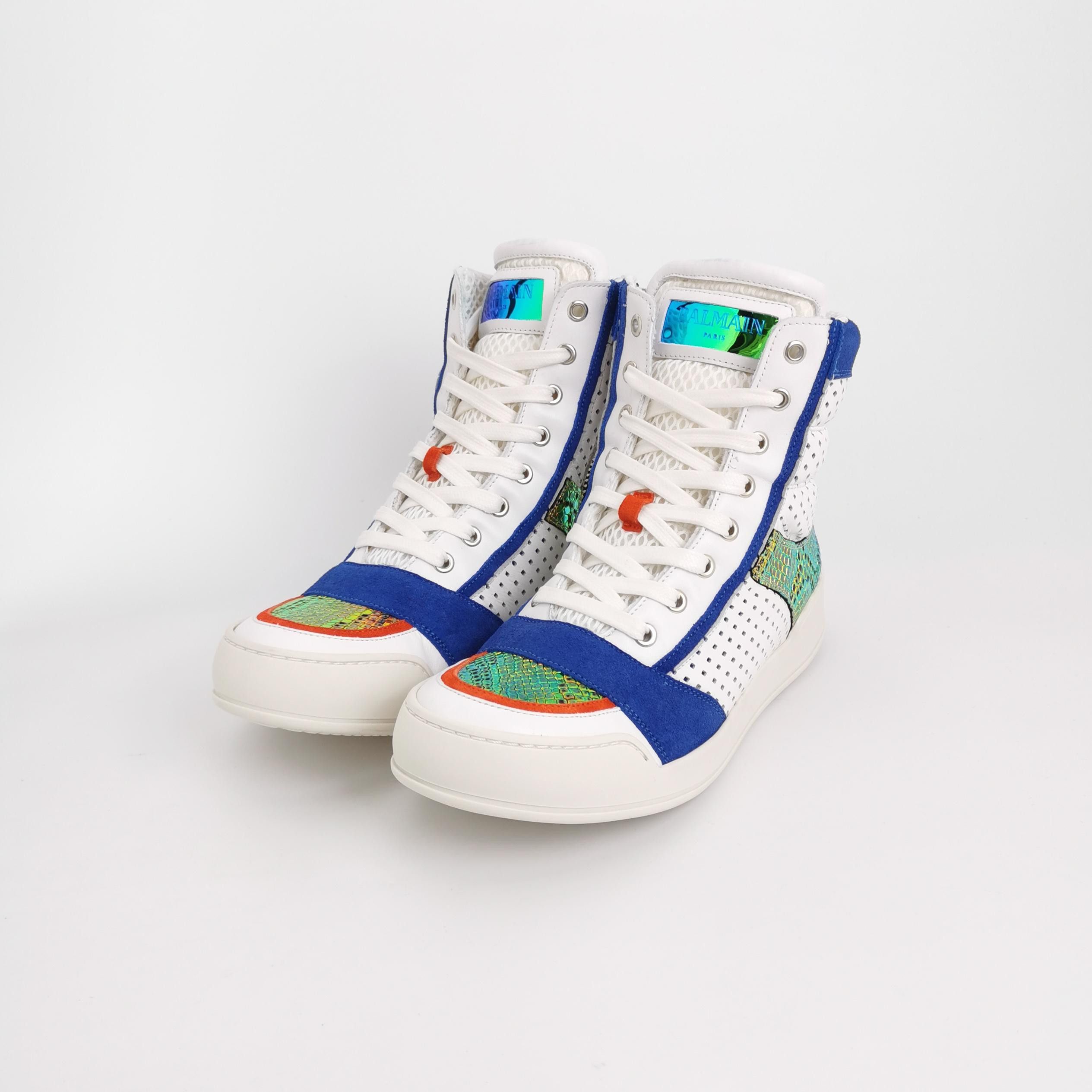 Balmain Balmain Panelled Metallic High Top Sneakers 39 Size US 6 / EU 39 - 3 Thumbnail