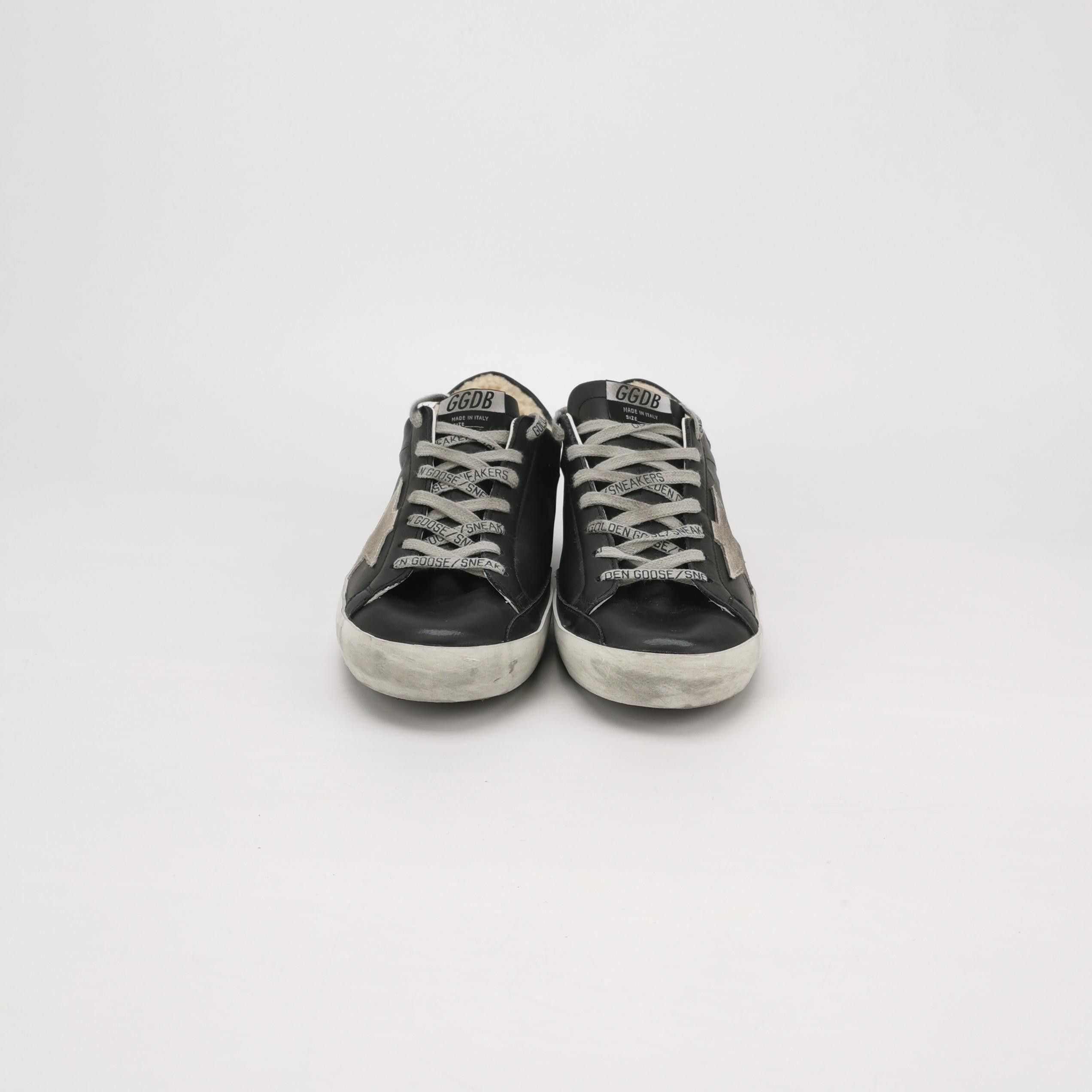 Golden Goose Golden Goose Black Leather Super-Star Sneakers 41 Size US 8 / EU 41 - 4 Thumbnail