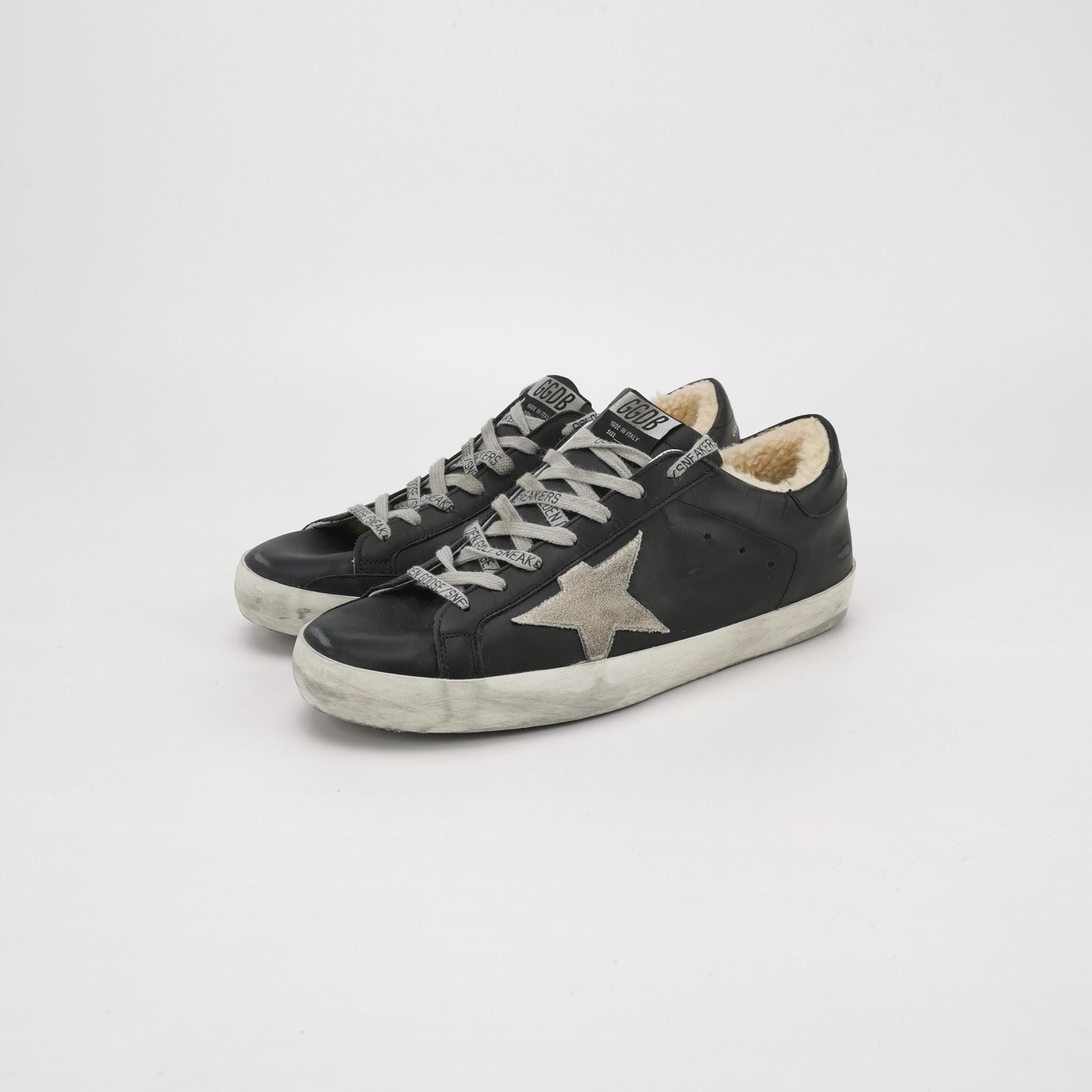 Golden Goose Golden Goose Black Leather Super-Star Sneakers 41 Size US 8 / EU 41 - 3 Thumbnail