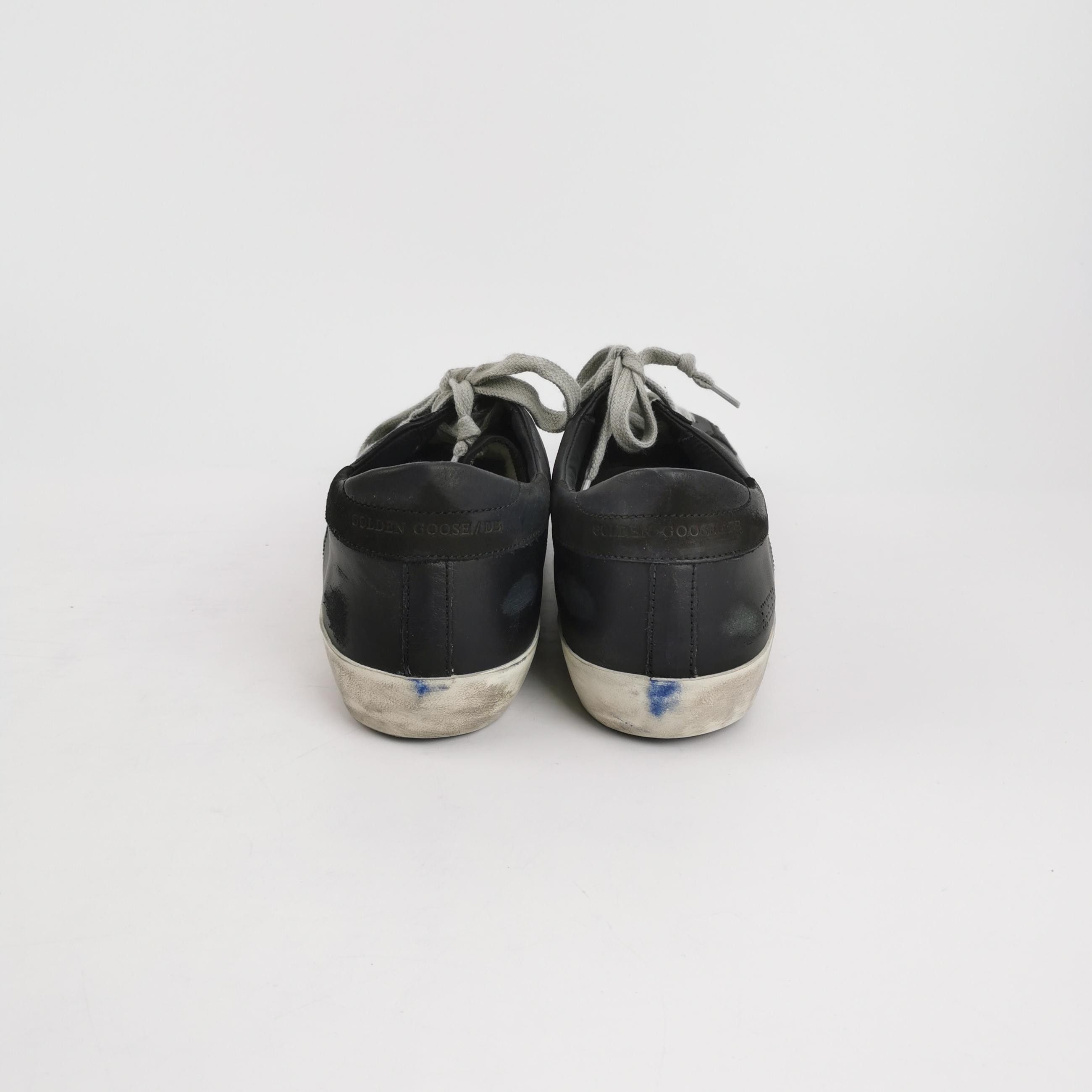 Golden Goose Golden Goose Super-Star Black Leather Sneakers 41 Size US 8 / EU 41 - 5 Thumbnail