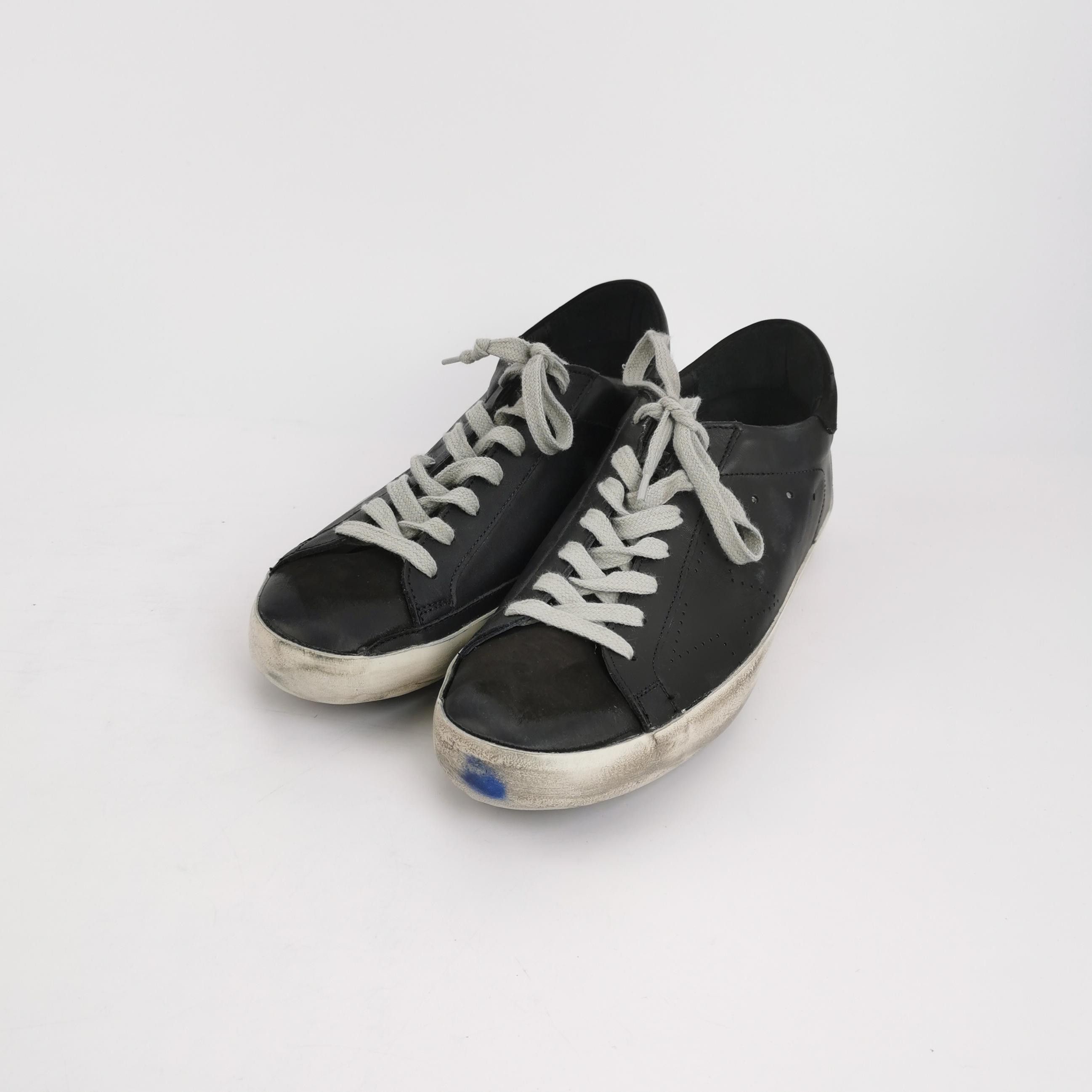 Golden Goose Golden Goose Super-Star Black Leather Sneakers 41 Size US 8 / EU 41 - 3 Thumbnail