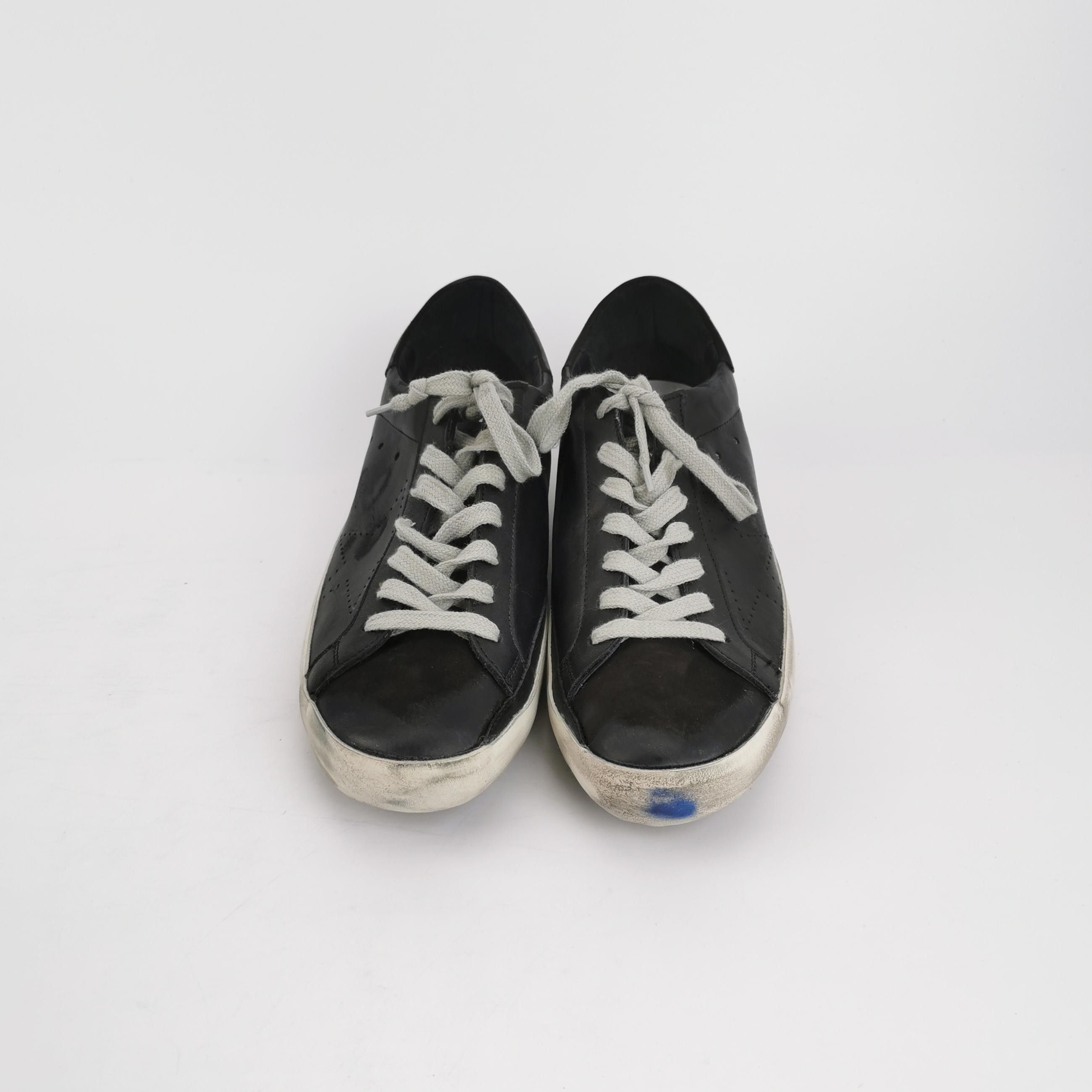 Golden Goose Golden Goose Super-Star Black Leather Sneakers 41 Size US 8 / EU 41 - 4 Thumbnail