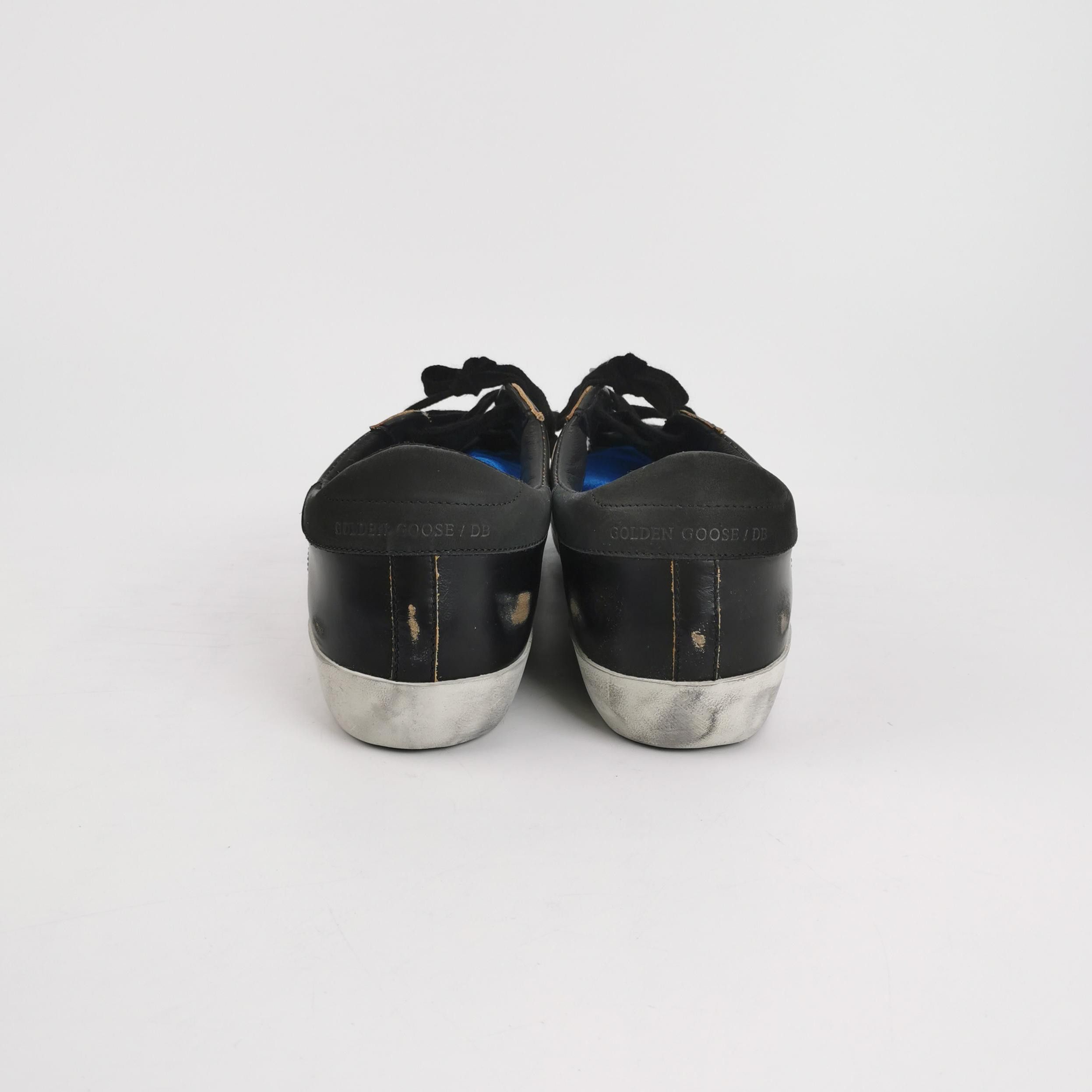 Golden Goose Golden Goose Super-Star Black Leather Sneakers 40 Size US 7 / EU 40 - 5 Thumbnail