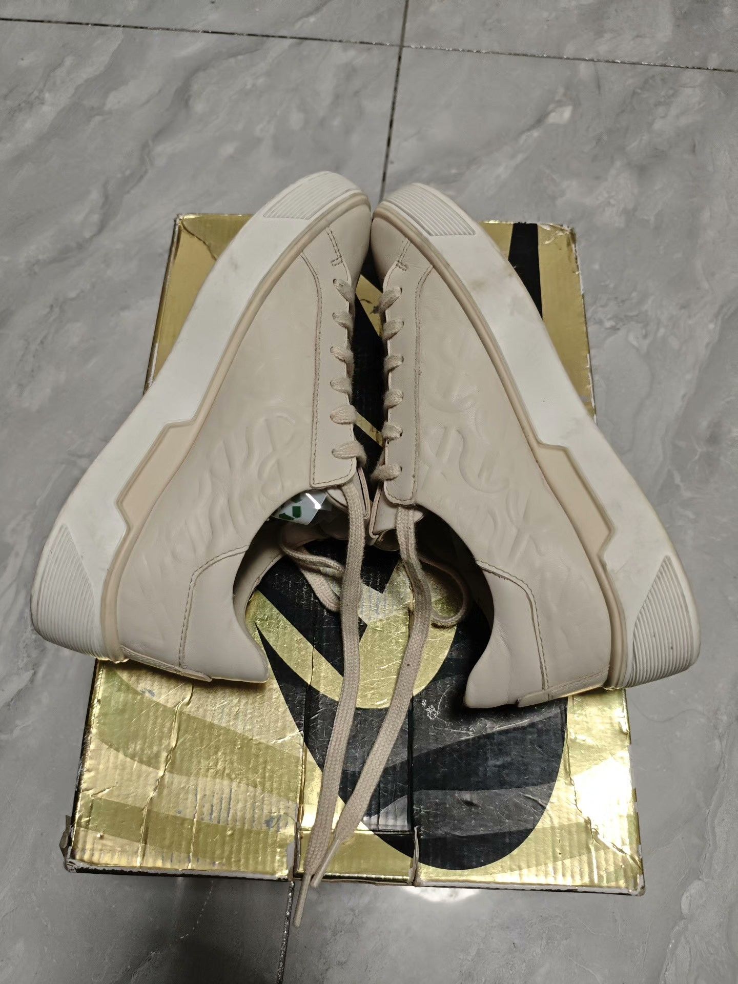 Ecco ECCO Leather Beige Lowtop Sneakers us_6 Women Size US 6 / IT 36 - 4 Thumbnail