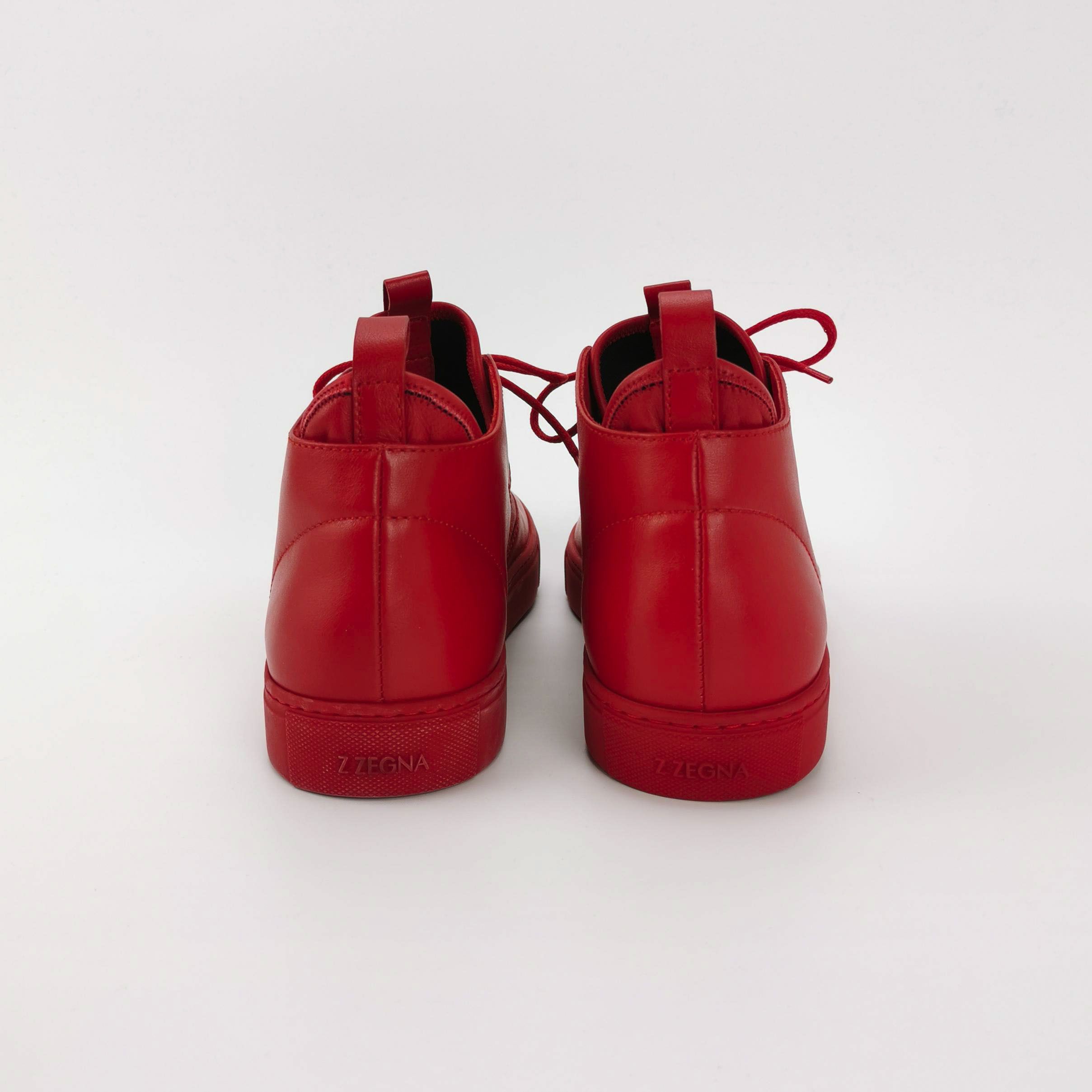 Z Zegna Z Zegna Red Leather Low-Top Sneakers 42.5 Size US 9 / EU 42 - 5 Thumbnail