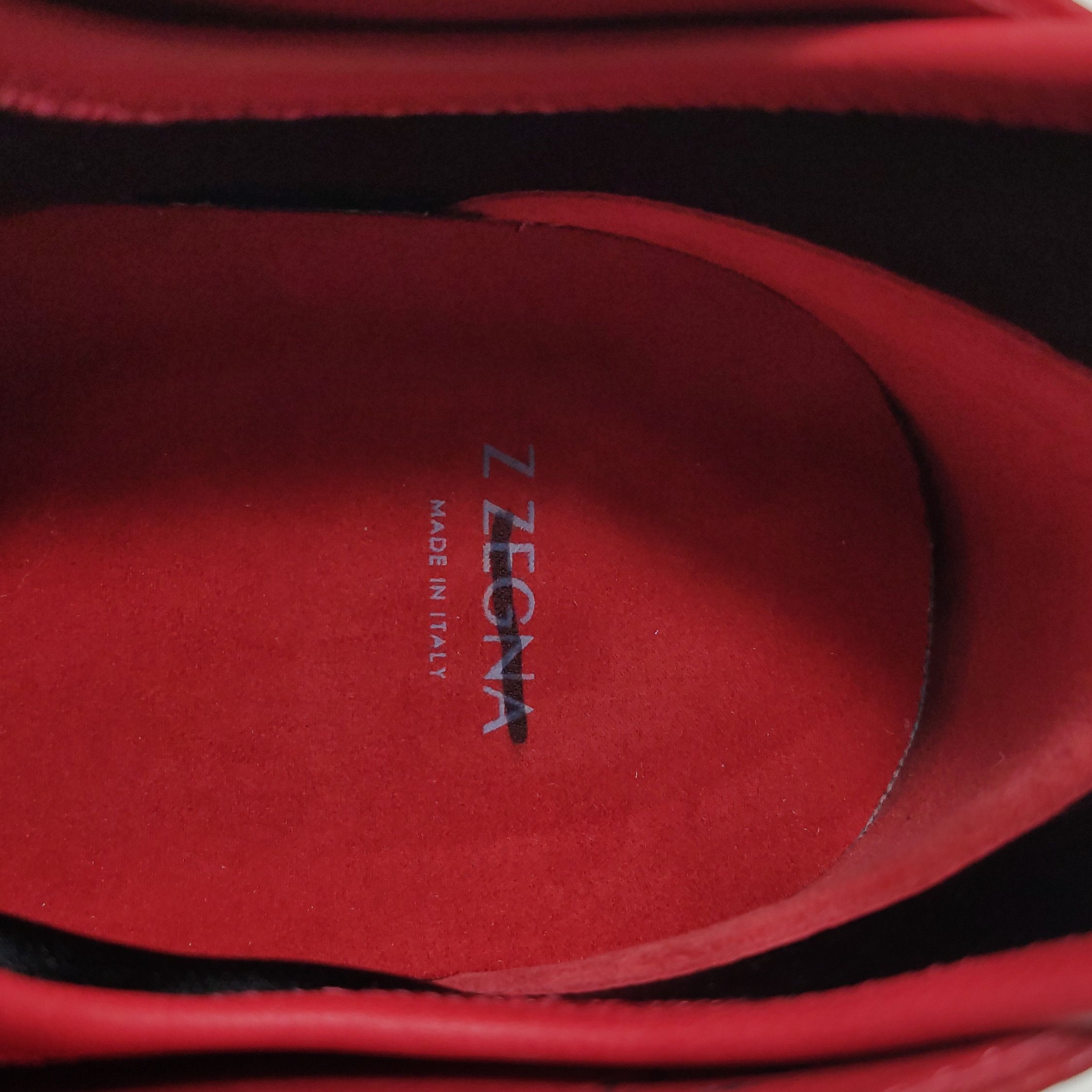 Z Zegna Z Zegna Red Leather Low-Top Sneakers 42.5 Size US 9 / EU 42 - 12 Thumbnail