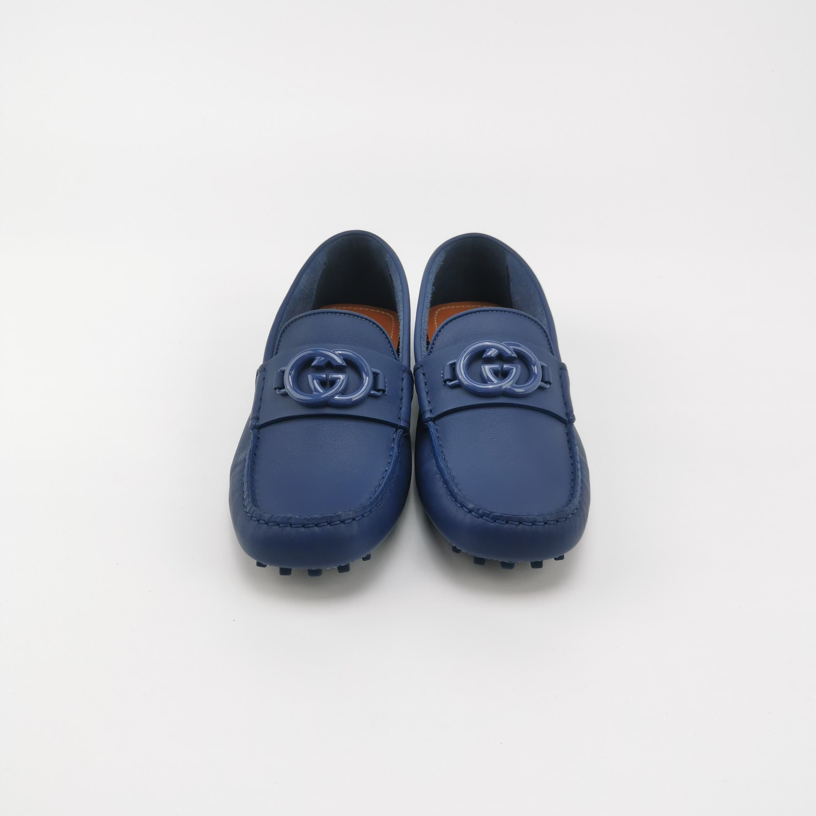 Gucci Gucci Blue Leather Interlocking G Loafers 40 Size US 7 / EU 40 - 4 Thumbnail