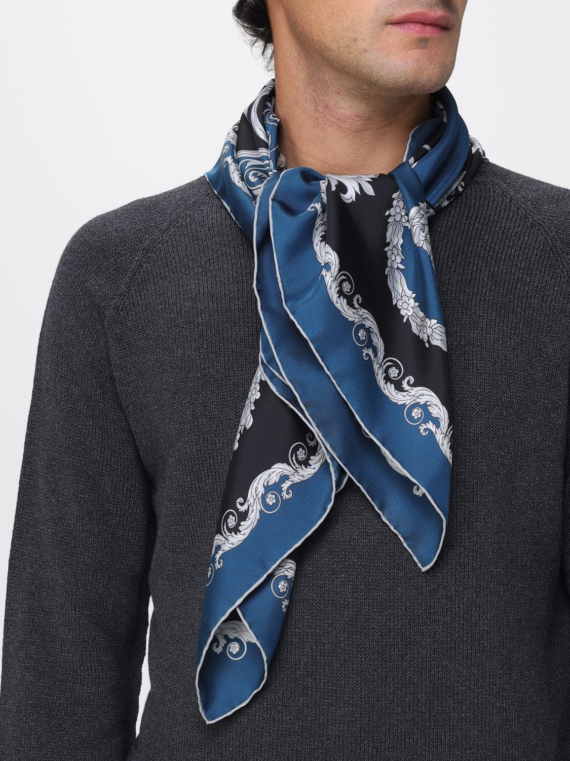 Versace Versace Neck Scarf Men Black Size ONE SIZE - 4 Thumbnail